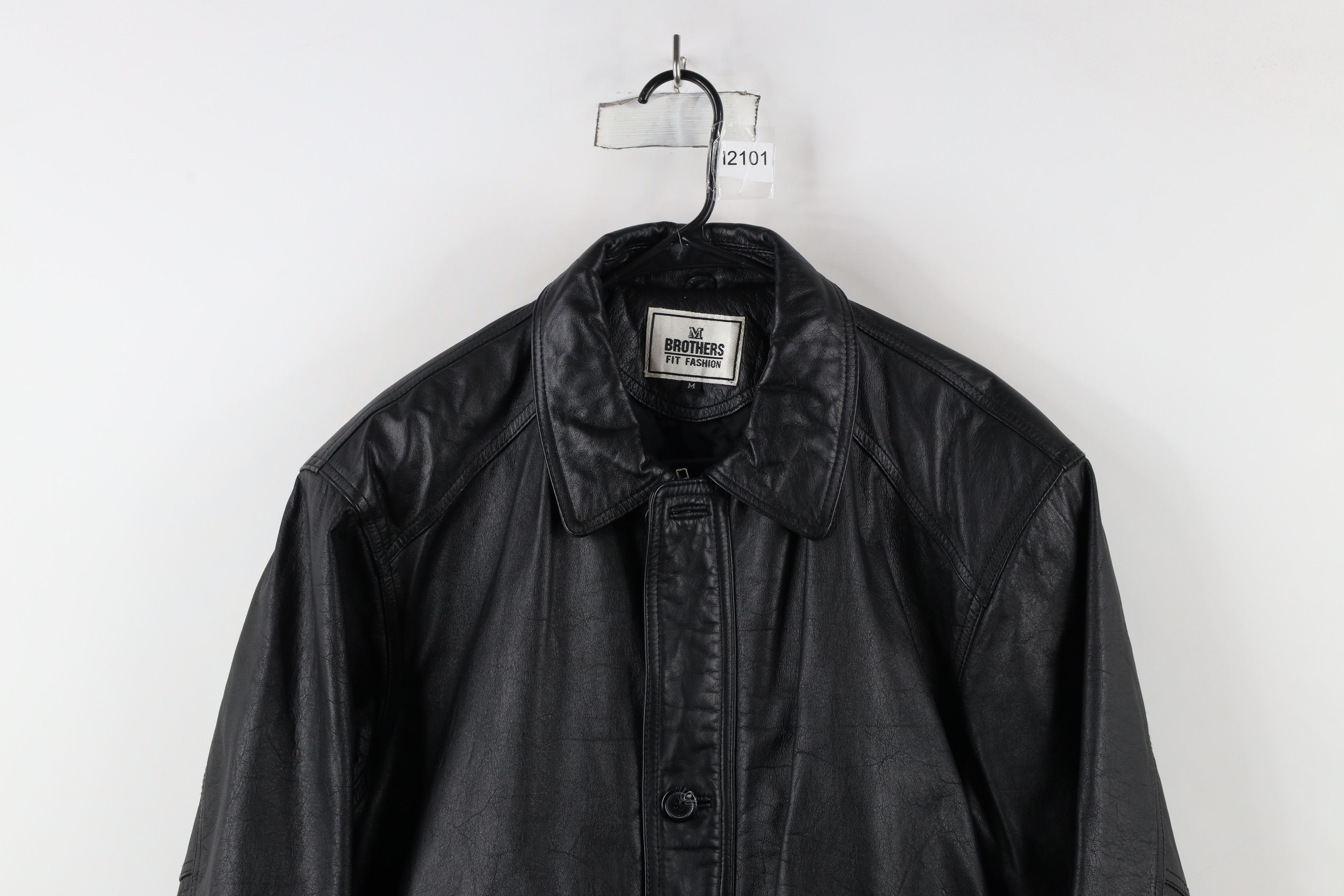 Vintage Vintage 90s Streetwear Leather Chore Barn Jacket Black Size US M / EU 48-50 / 2 - 2 Thumbnail