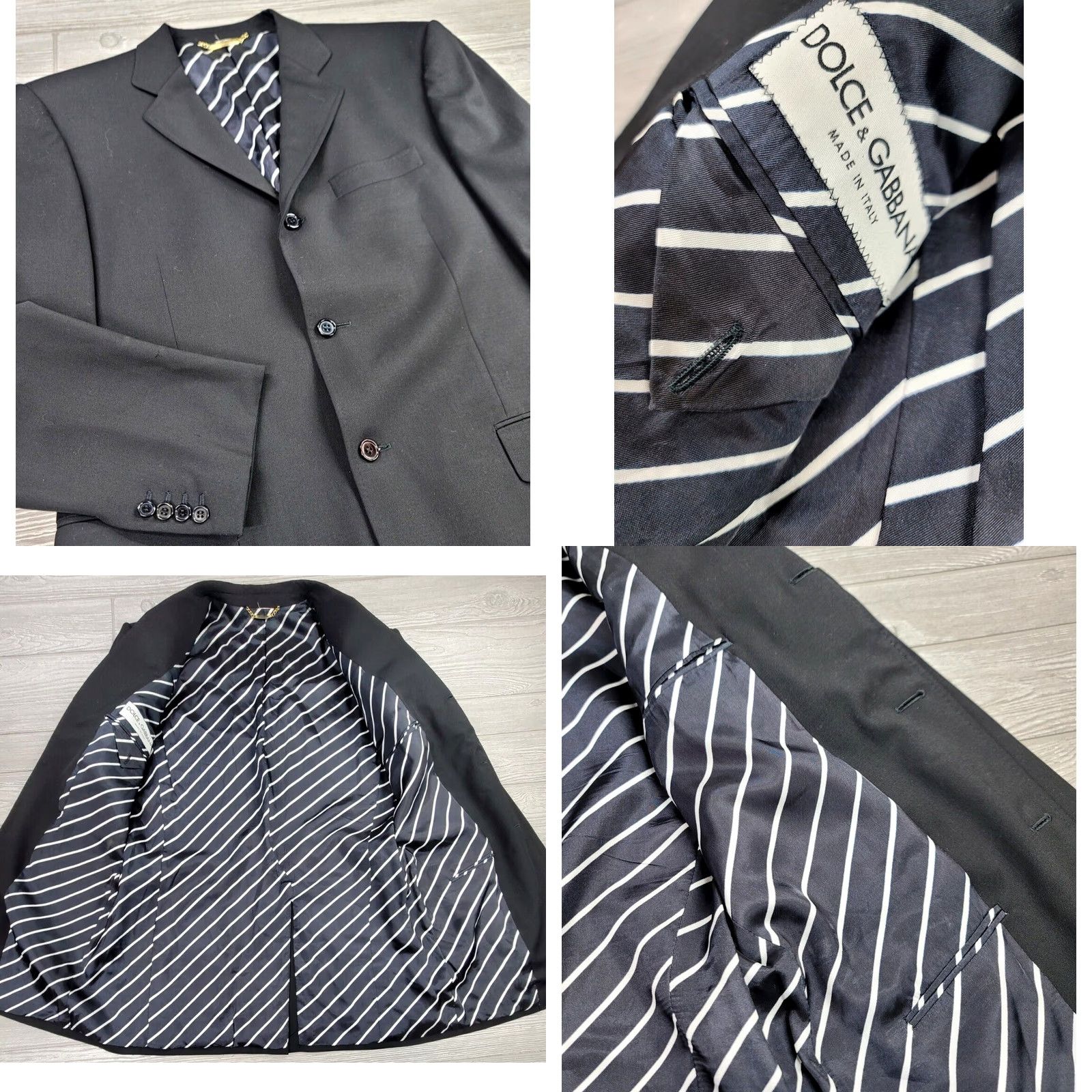 Dolce & Gabbana Dolce&Gabbana Blazer Jacket Black EU 52L US 40L Single-Breasted 3 Button Men Size 52R - 8 Thumbnail