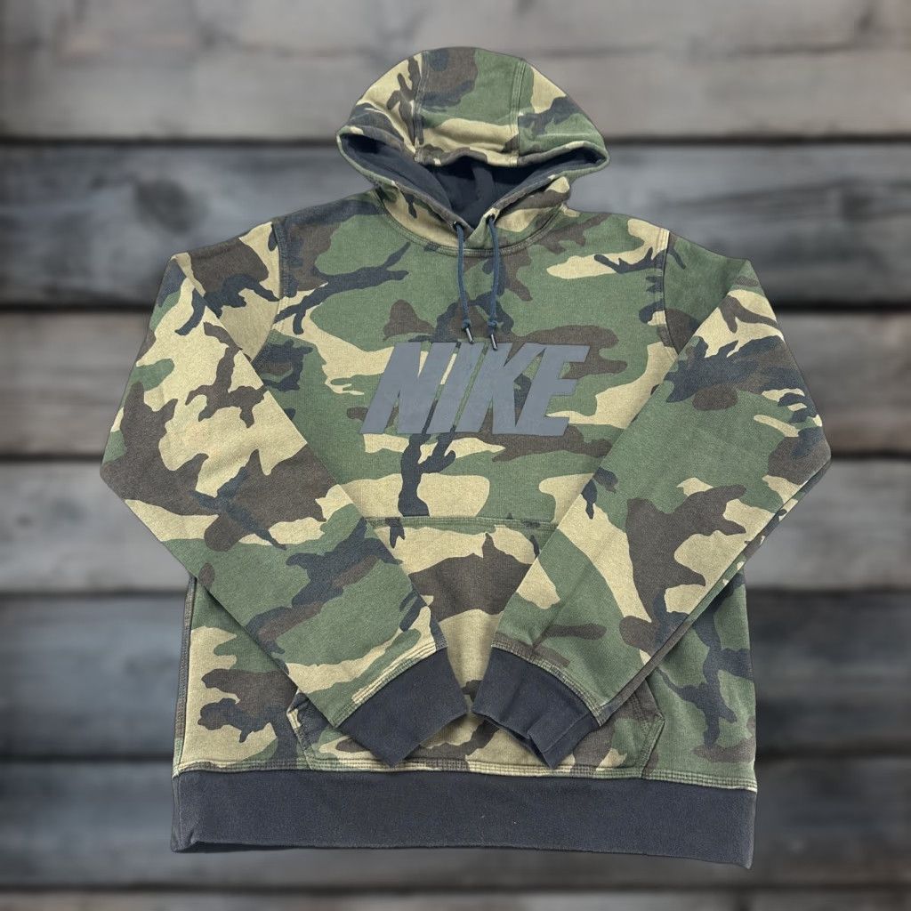 Nike Nike Hoodie Mens M Camouflage Pullover Sweatshirt Fleece 1/4 Zip Lined Army Colorful Woodland Club Fleece Size US M / EU 48-50 / 2 - 1 Thumbnail