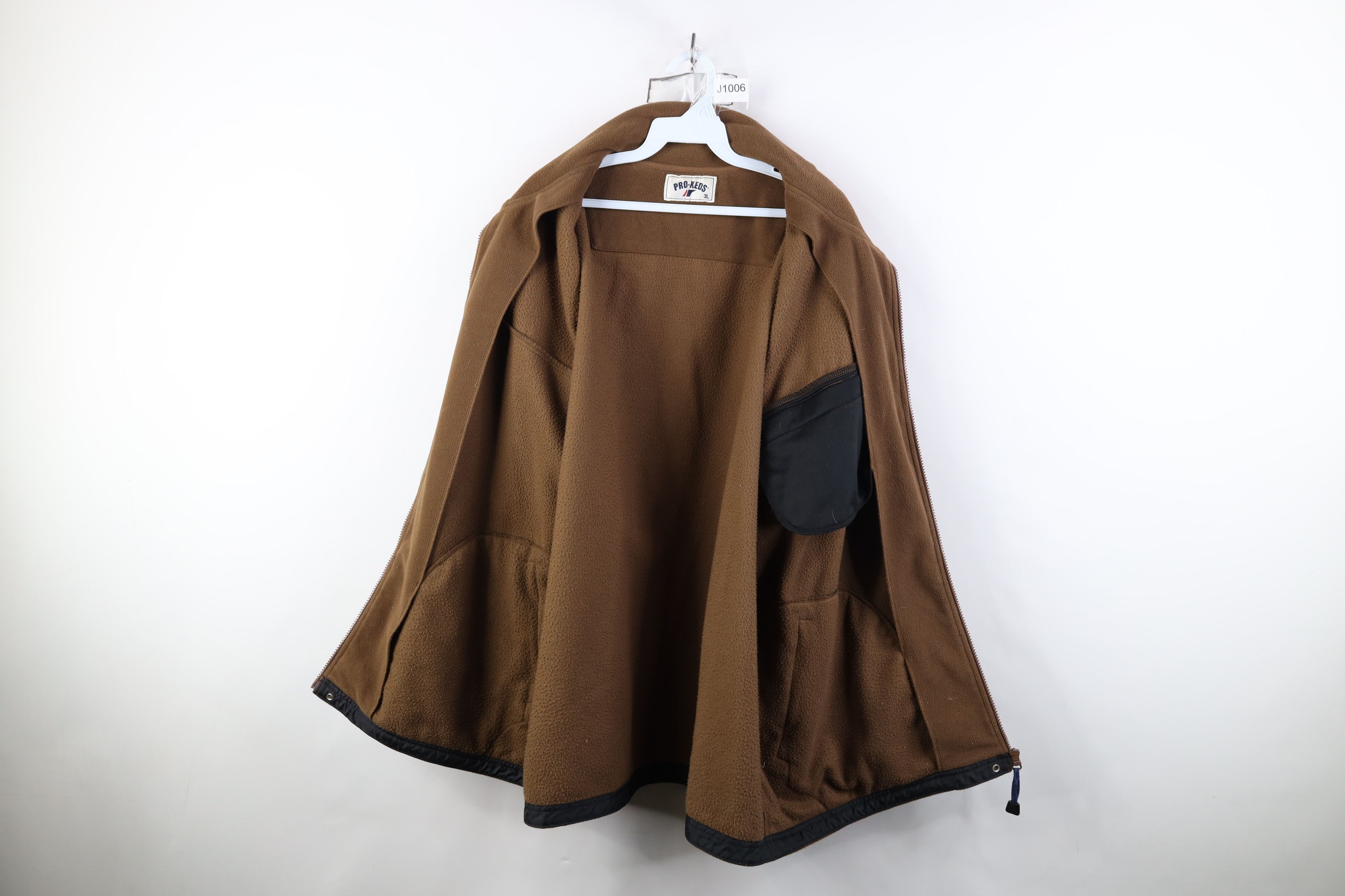 Pro-Keds Vintage 90s Keds Pro Keds Spell Out Fleece Jacket Brown Size 3XL / US 20-22 - 9 Thumbnail