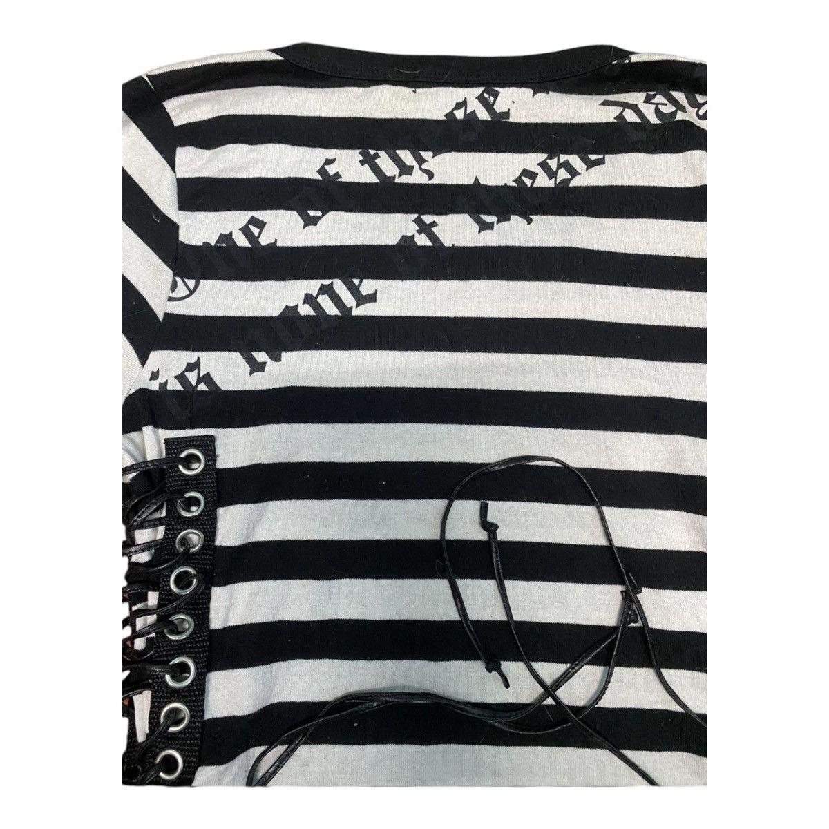 If Six Was Nine RARE GOTHIC PUNK PRISONER STRIPE BONDAGE SHIRT Size M / US 6-8 / IT 42-44 - 7 Thumbnail
