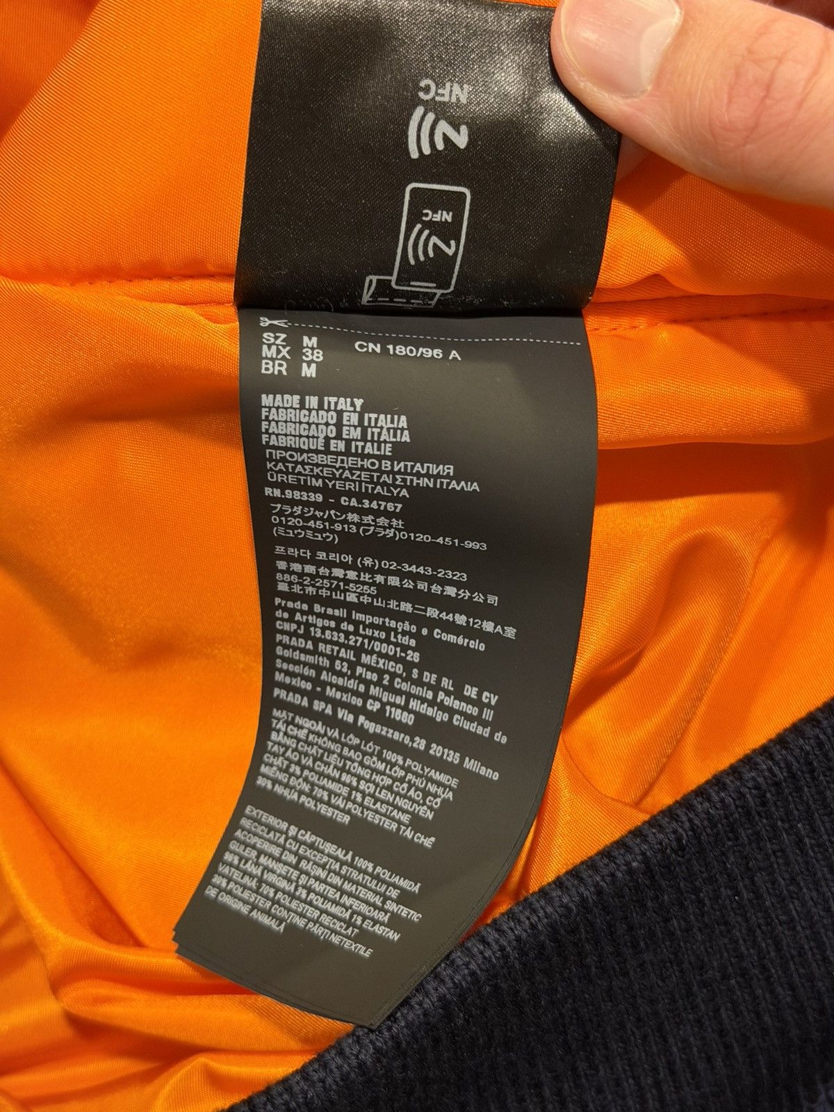 Prada Prada Re-Nylon Gold Logo Navy Blue Oversized Bomber Jacket Size US M / EU 48-50 / 2 - 17 Thumbnail