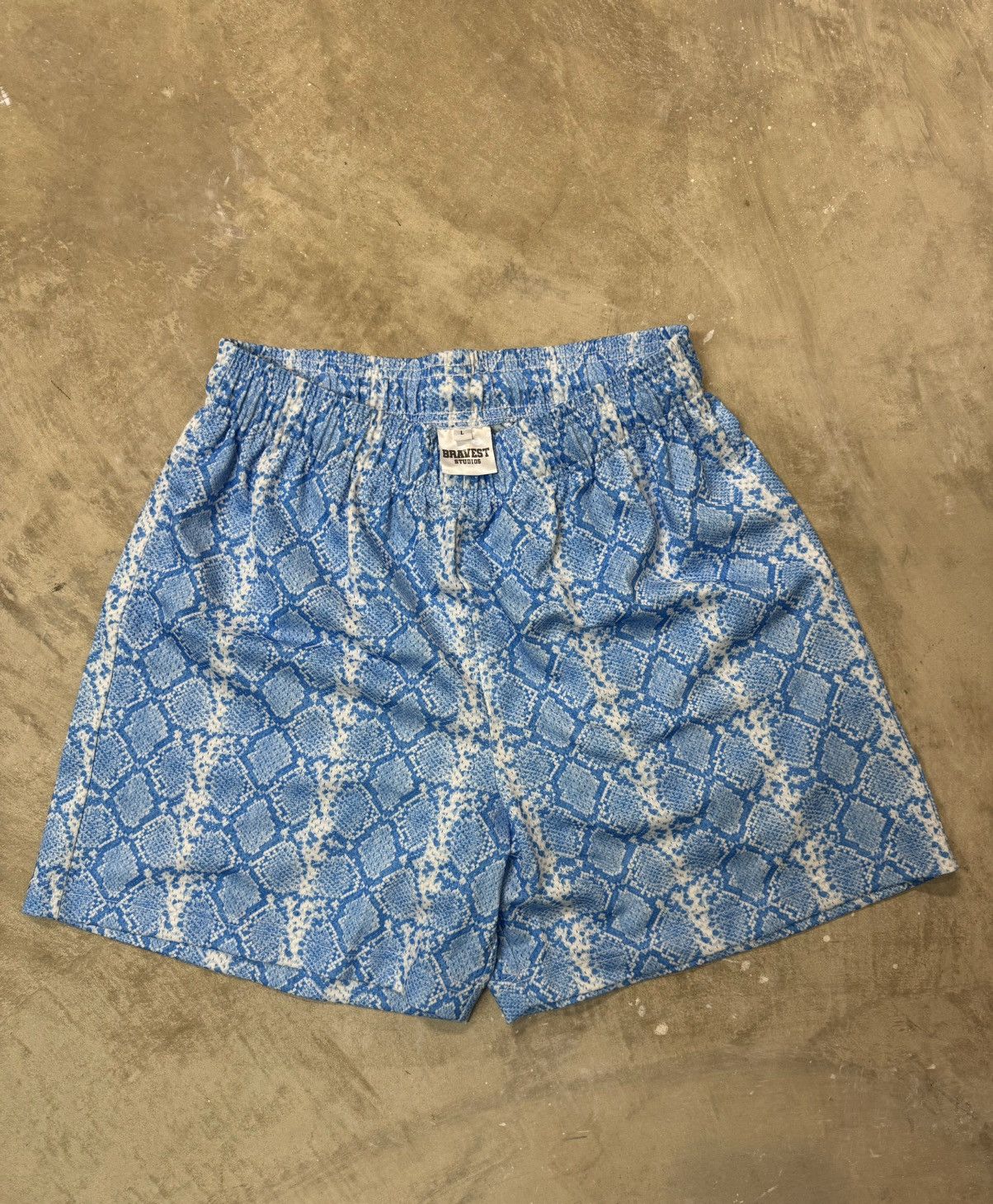Bravest Studios Blue Snake Mesh Shorts- Large