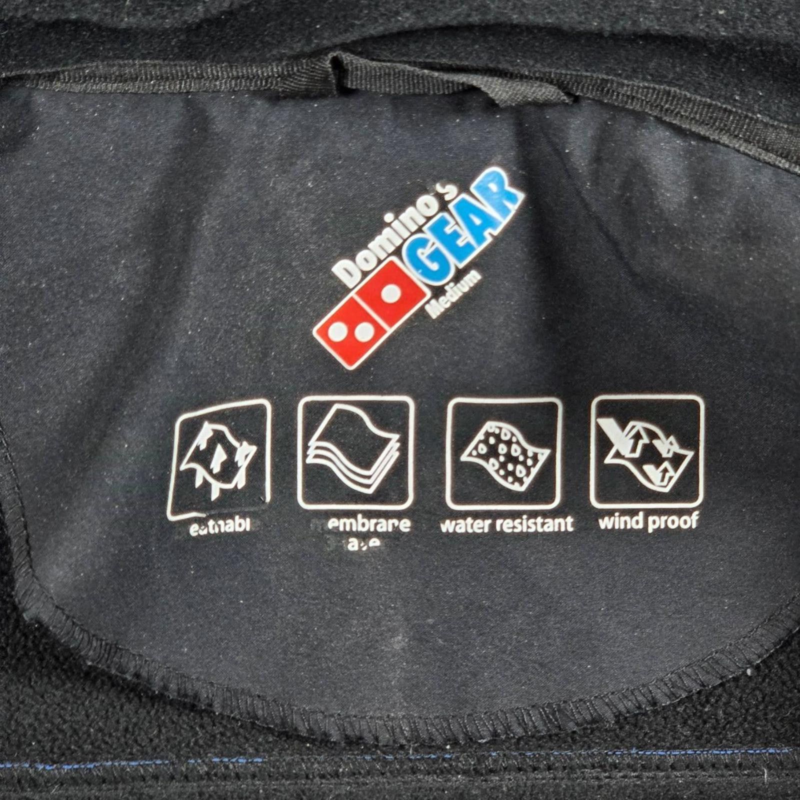 Other Domino's Pizza Rain Jacket Medium Blue Black Softshell Size ONE SIZE - 7 Thumbnail