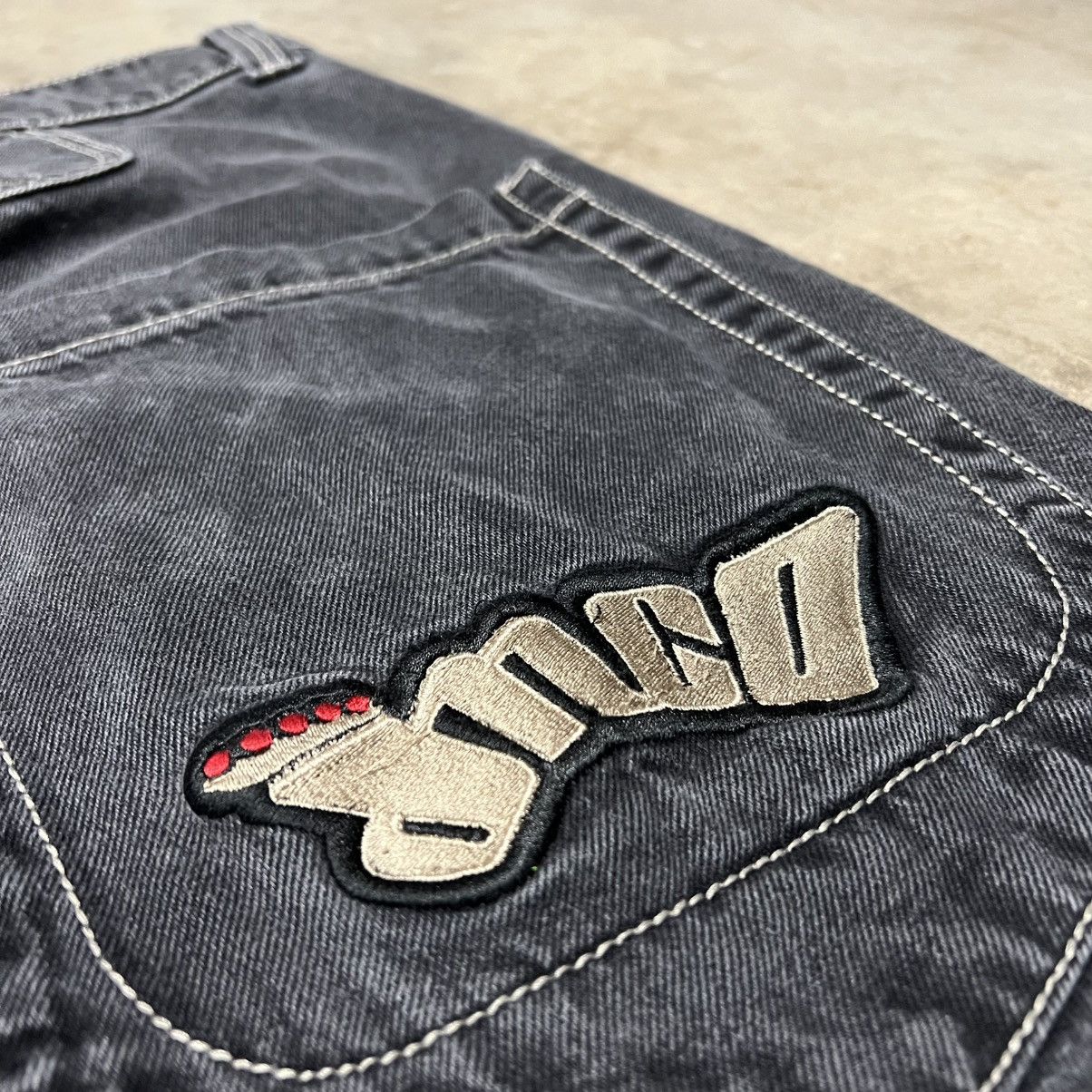 Ed Hardy × JNCO × Southpole Vintage 2000’s JNCO Black BAGGY Wide-Leg Denim Jean Size US 36 / EU 52 - 4 Thumbnail