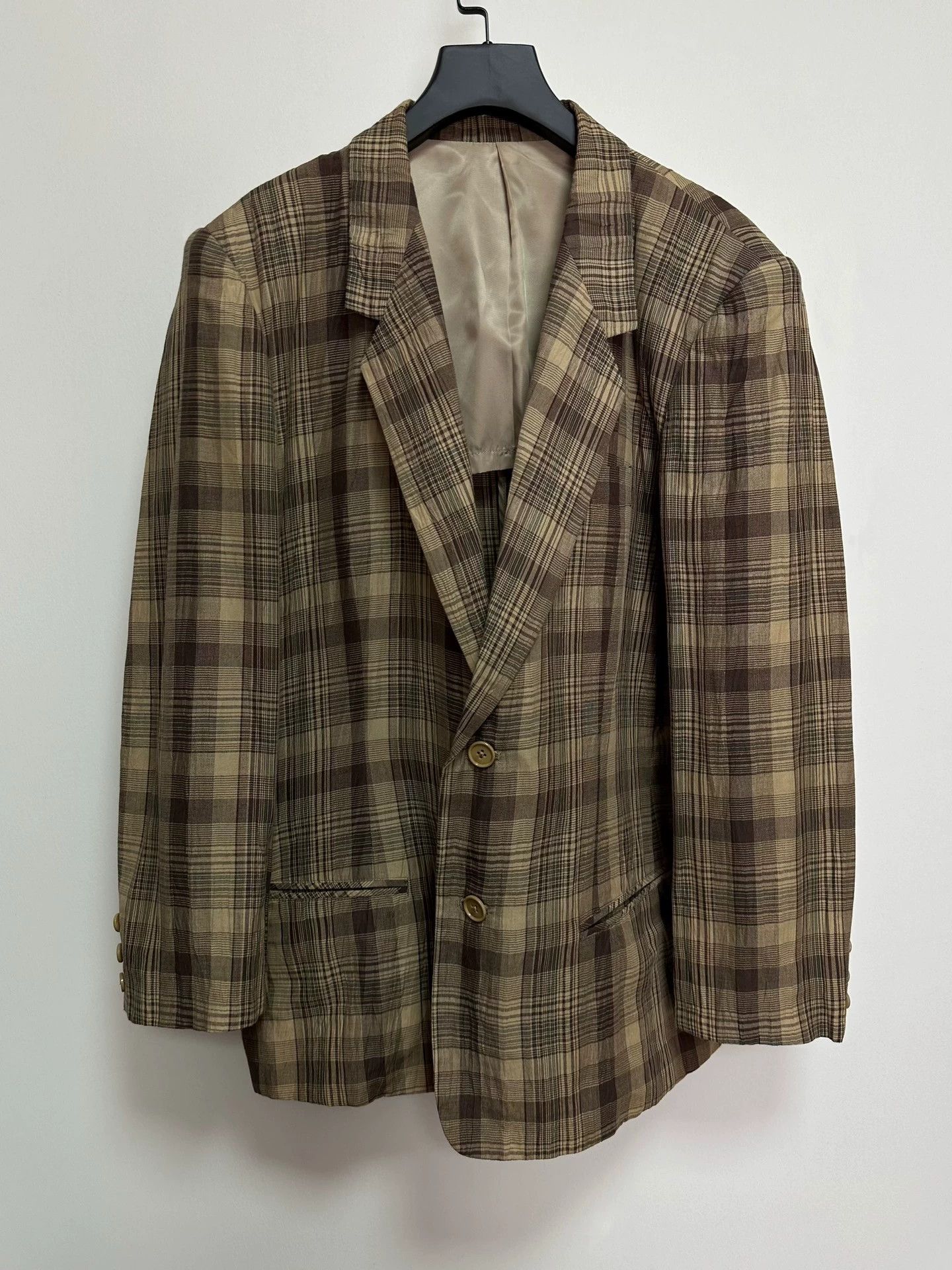 Y's for Men Y’s for men Linen Check Jacket (Padded, Loose, Vintage) Size US S / EU 44-46 / 1 - 1 Thumbnail