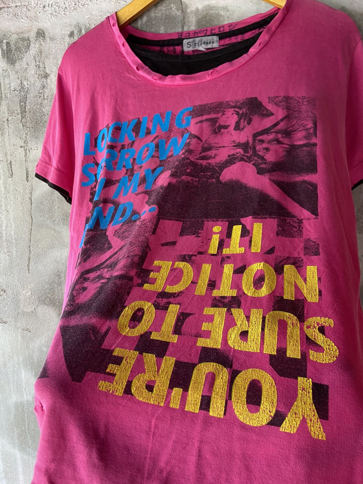 Beauty Beast × Hysteric Glamour × Japanese Brand LOCKING SORROW IN MY MIND DISTRESSED DOUBLE LAYER TEE Size US M / EU 48-50 / 2 - 2 Thumbnail