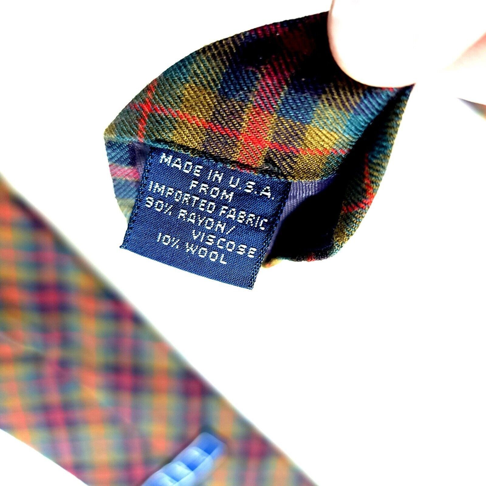 Gap Gap Rayon Wool Plaid Green Blue Red Yellow Rayon Wool Mad In Size ONE SIZE - 4 Thumbnail