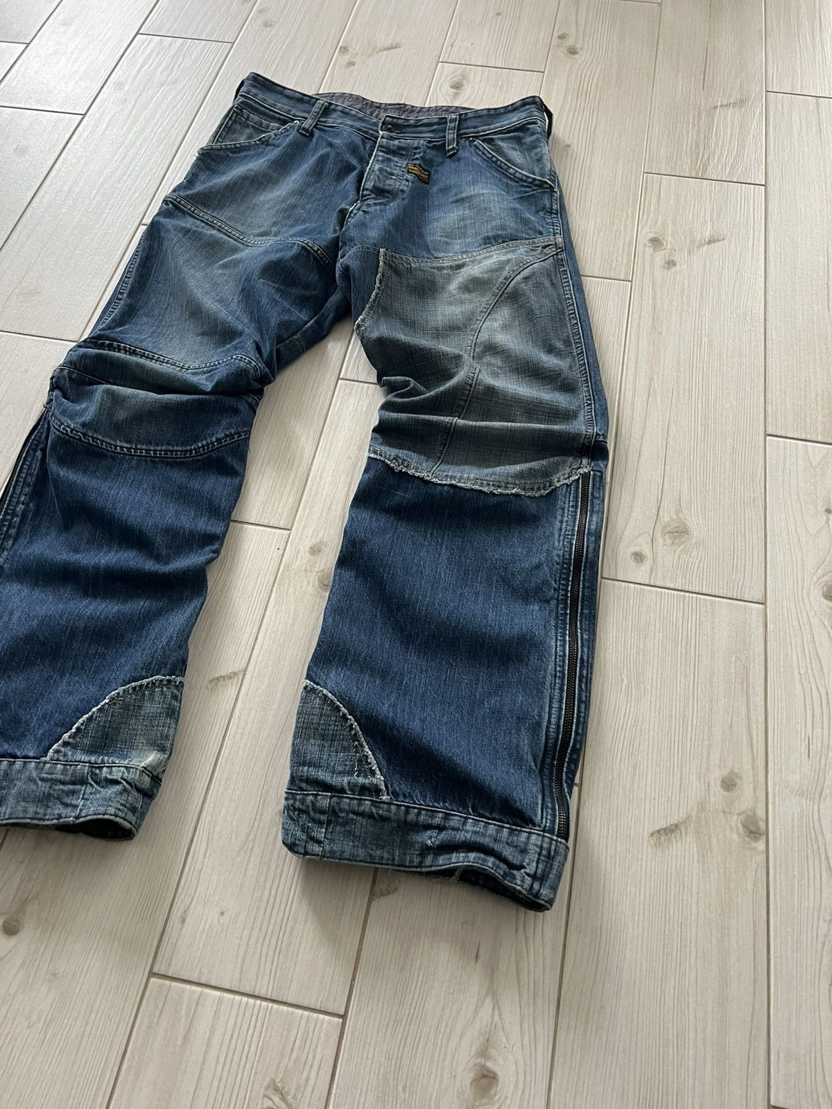 G-Star G Star Raw Vintage Mens Denim Pants Double Knee Patchwork 32 Size US 32 / EU 48 - 6 Thumbnail