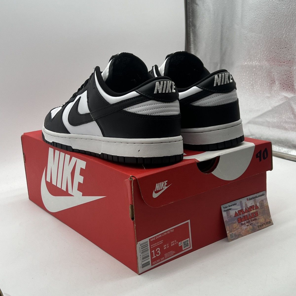 Nike Nike dunk low black white Size US 13 / EU 46 - 4 Thumbnail