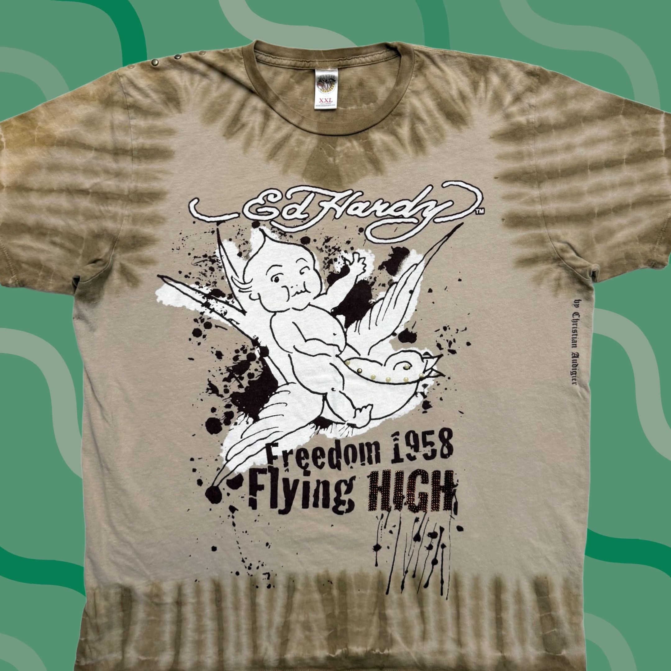 Ed Hardy Ed Hardy Shirt Mens 2XL Brown Freedom 1958 Flying High Tie Dye Tattoo Graphic Crew Neck Short Sleeve Cotton Vintage No Size US XXL / EU 58 / 5 - 1 Thumbnail