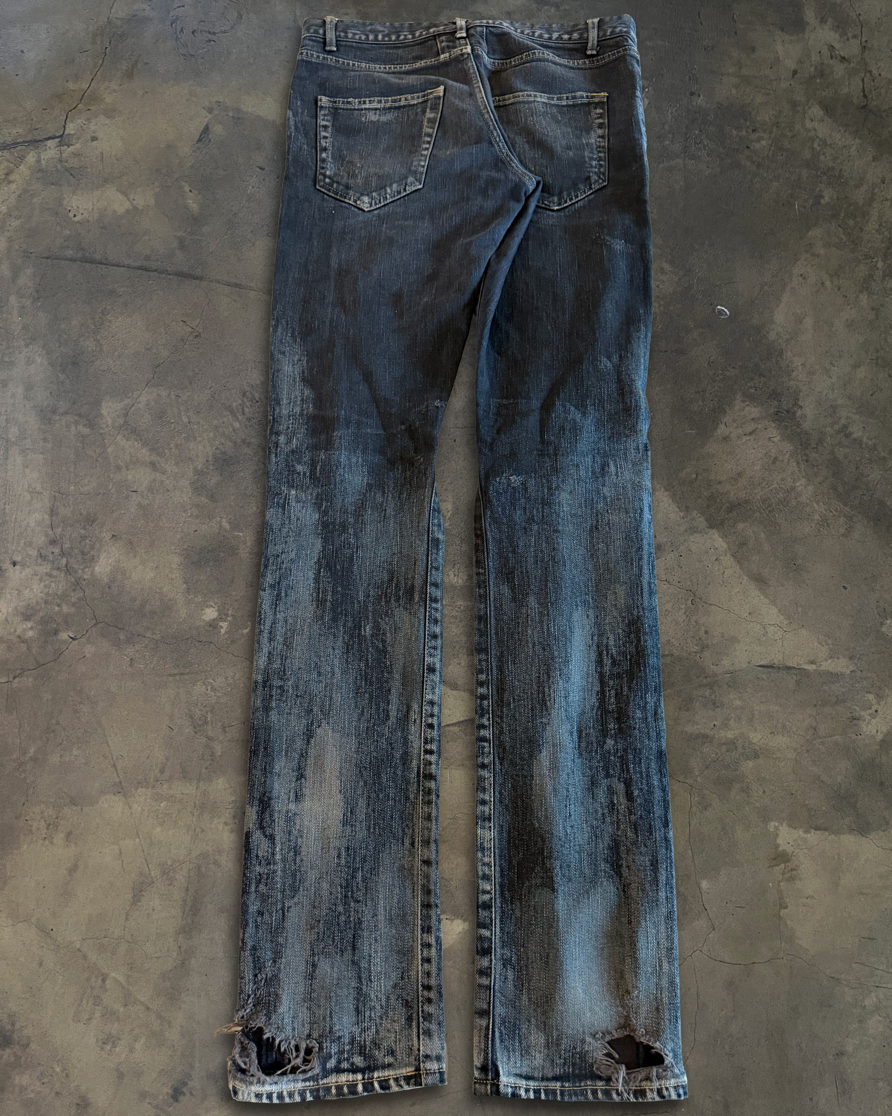 Saint Laurent Paris SAINT LAURENT FW2014 RUNWAY OIL STAIN JEANS Size US 29 - 4 Thumbnail