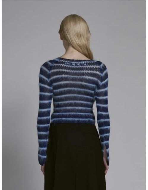 Marni o1w1db10125 Boat Neck Mohair Jumper in Blue Size L / US 10 / IT 46 - 2 Thumbnail