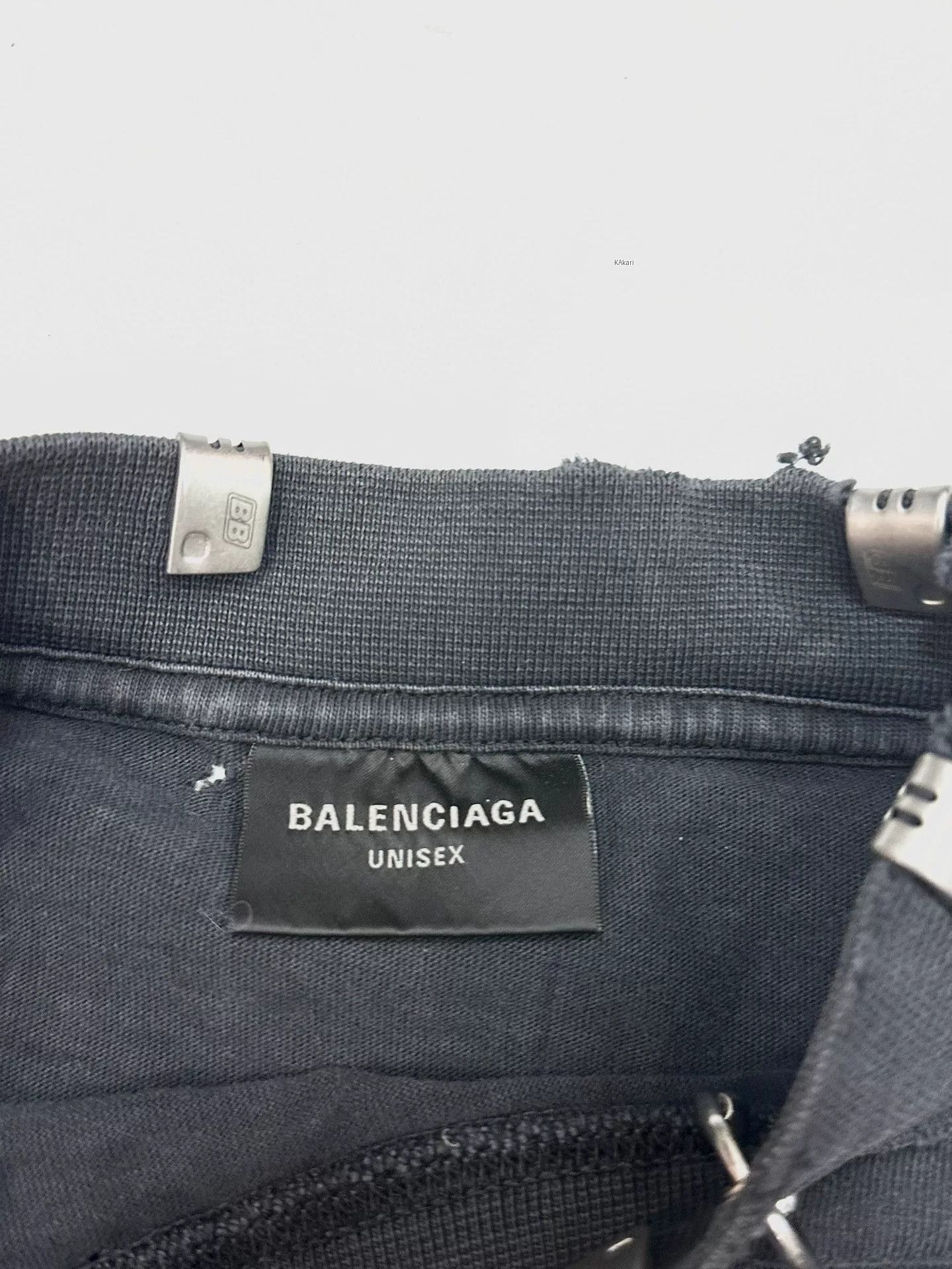 Balenciaga Balenciaga Black Distressed Ring Buckle Tee Size US S / EU 44-46 / 1 - 2 Thumbnail