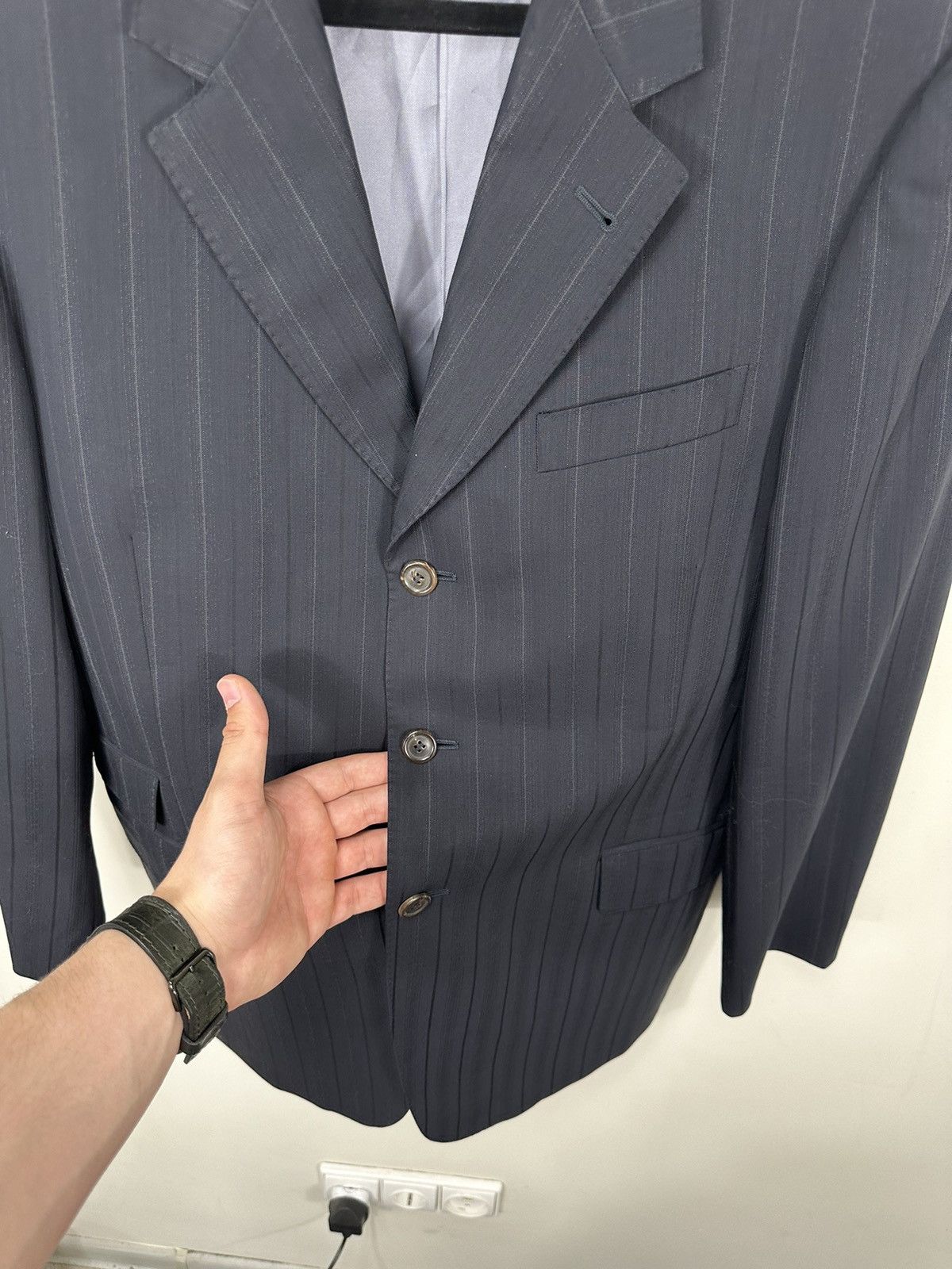 Paul Smith Paul Smith Navy Striped 3-Button Luxury Wool Blazer Size 42R - 9 Thumbnail