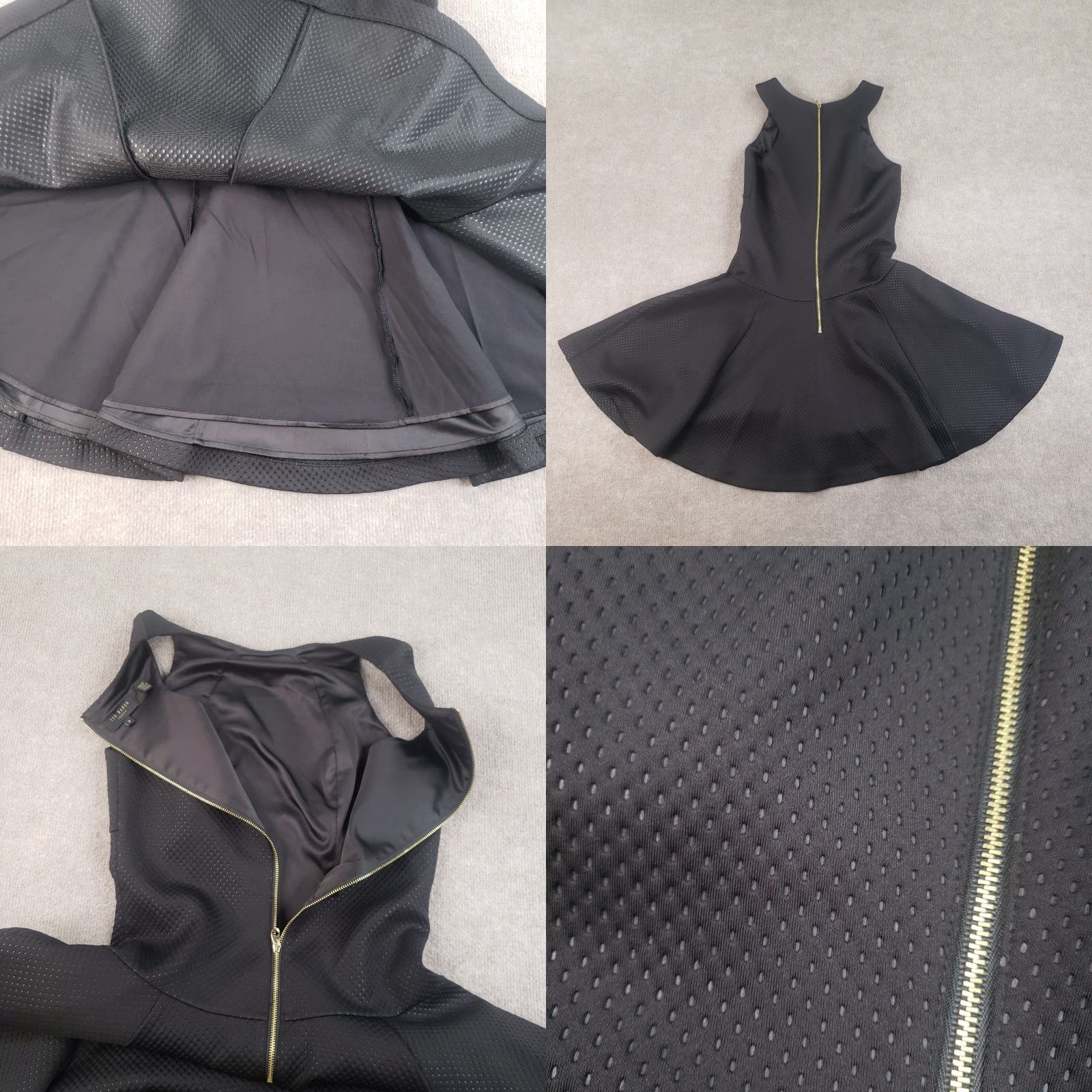 Ted Baker TED BAKER Dress Women Size 2 Black Fit & Flare Sleeveless Lined Short Skater - Womens, Dress, Black, Size 2, Ted Baker Size 26" / US 2 / IT 38 - 8 Thumbnail