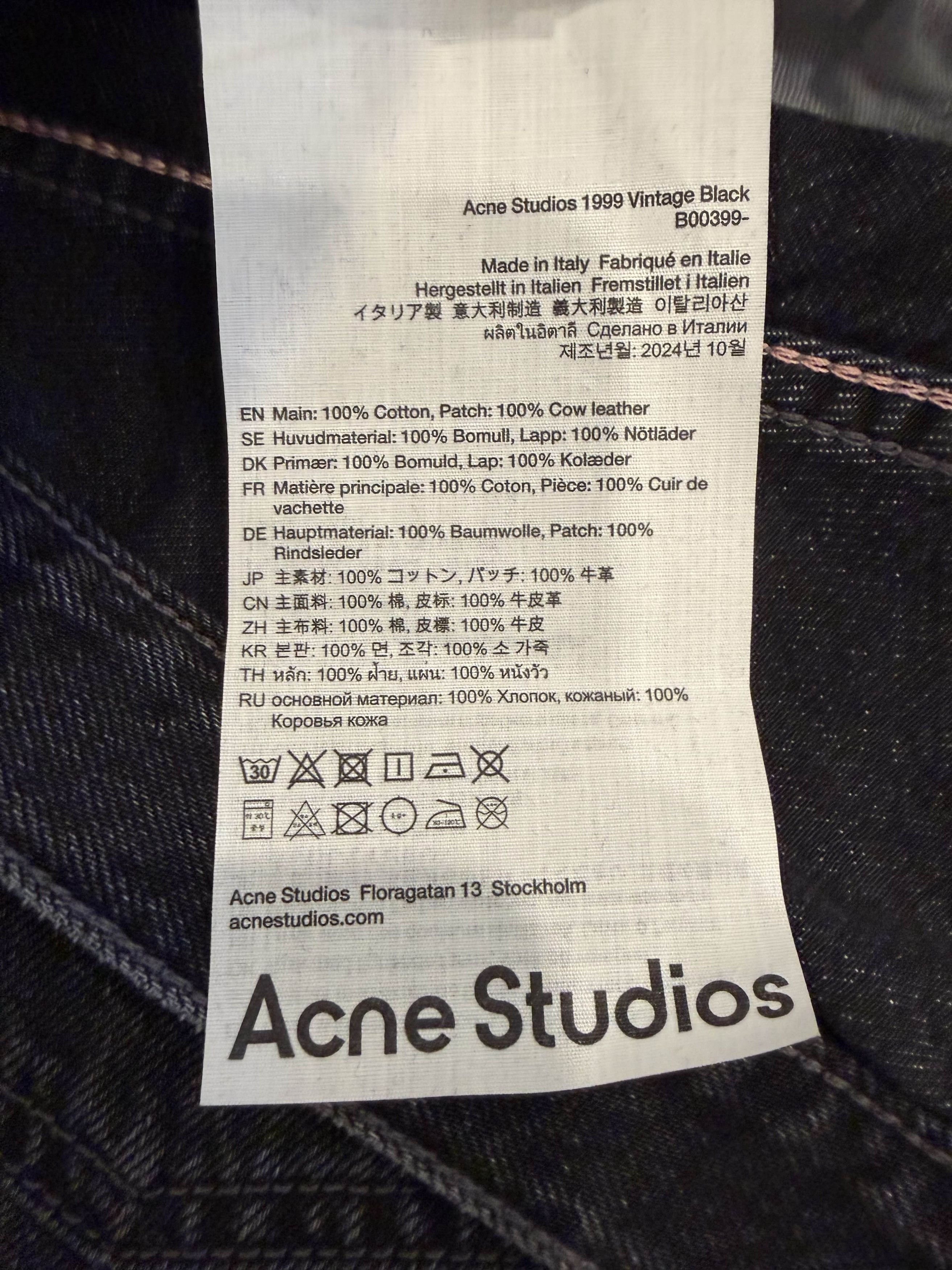 Acne Studios 1999m Vintage Black Size US 31 - 11 Thumbnail