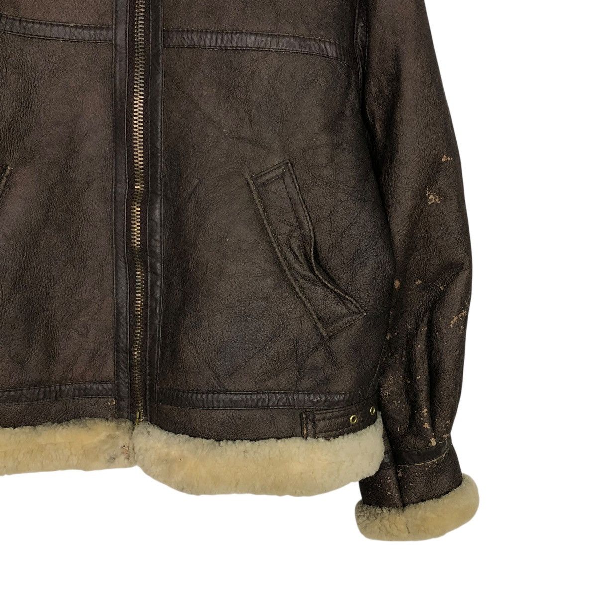 Vintage 🔥VINTAGE MILITARY B 3 LEATHER JACKET SHEARLING BLANKET Size US L / EU 52-54 / 3 - 7 Thumbnail