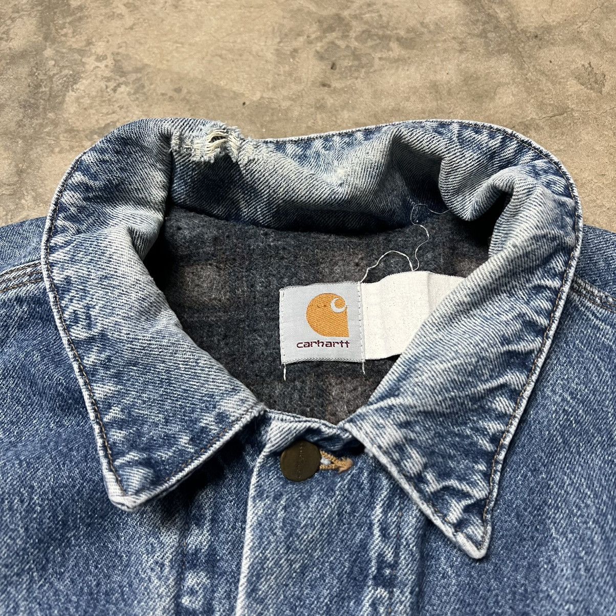 Carhartt × Carhartt Wip × Vintage Vintage 90’s Carhartt 🇺🇸 Blanket-Lined Denim Trucker Jacket Size US XXL / EU 58 / 5 - 7 Thumbnail