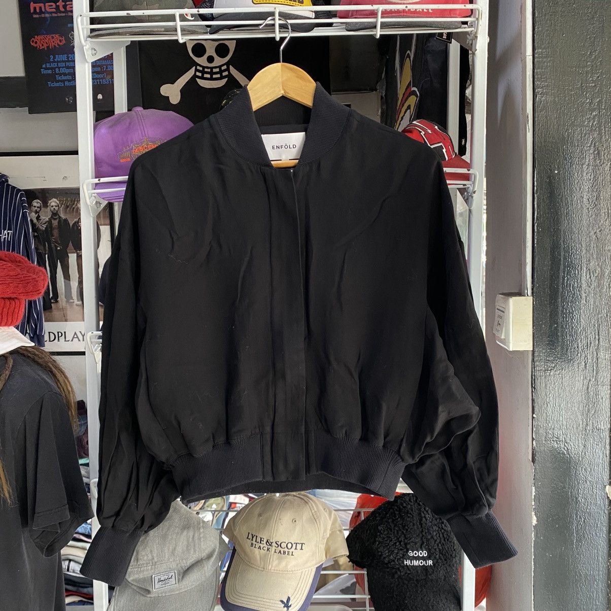 Japanese Brand ENFÖLD Black Bomber Oversized Ballon Jackets Size US XS / EU 42 / 0 - 3 Thumbnail