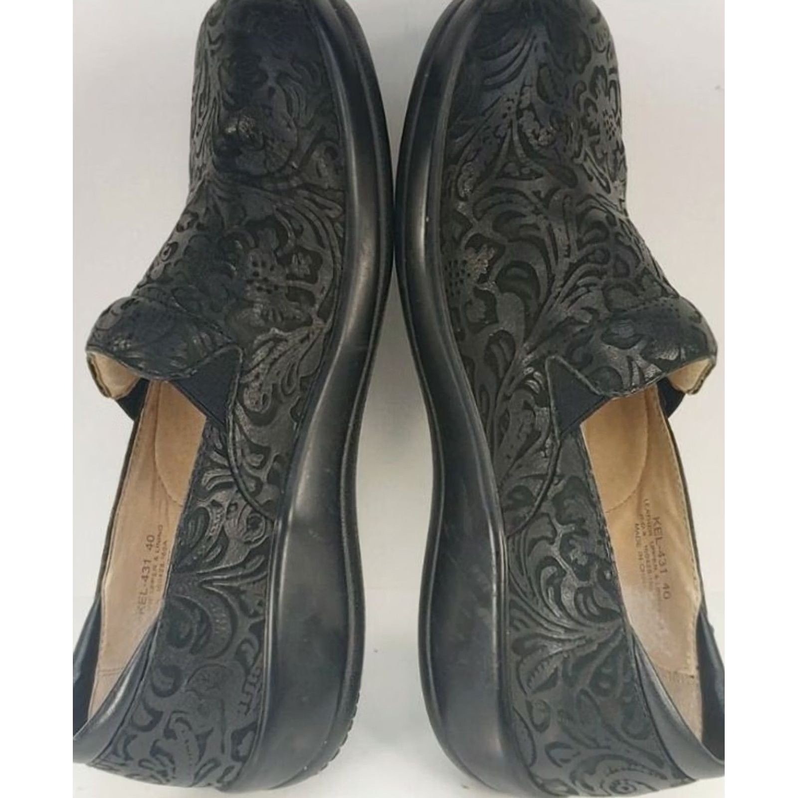 Vintage Alegria Women's Keli Professional Clog Black Floral Pattern Sz 9M 40EU Size ONE SIZE - 7 Thumbnail