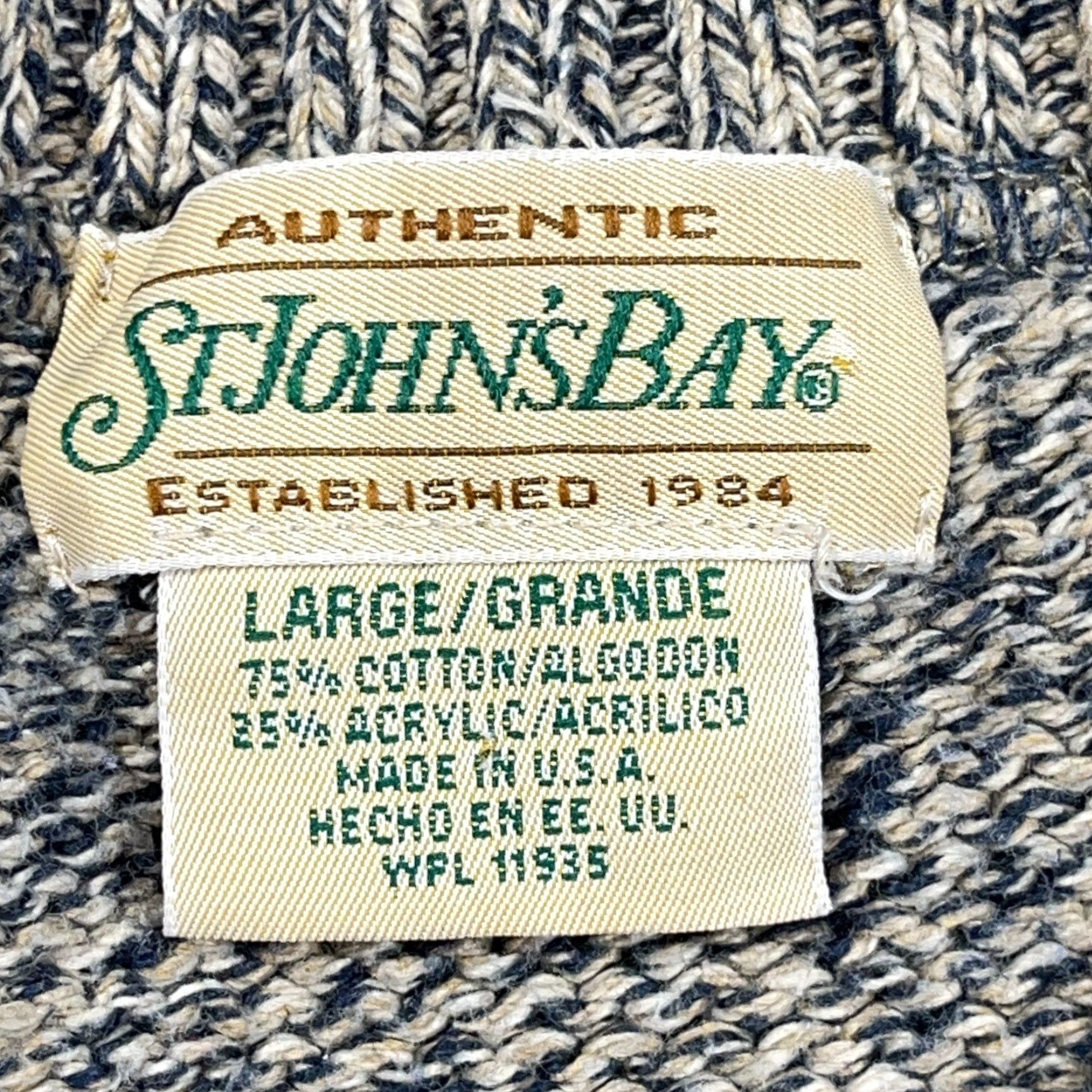 Vintage VINTAGE St. John's Bay Sweater Men L Gray V-Neck Heavy Knit 90s Nordic USA Made Size US L / EU 52-54 / 3 - 4 Thumbnail