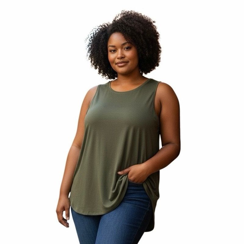The Unbranded Brand Azules Women’s Army Green Tank Top 3X Size 3XL / US 20-22 - 1 Thumbnail