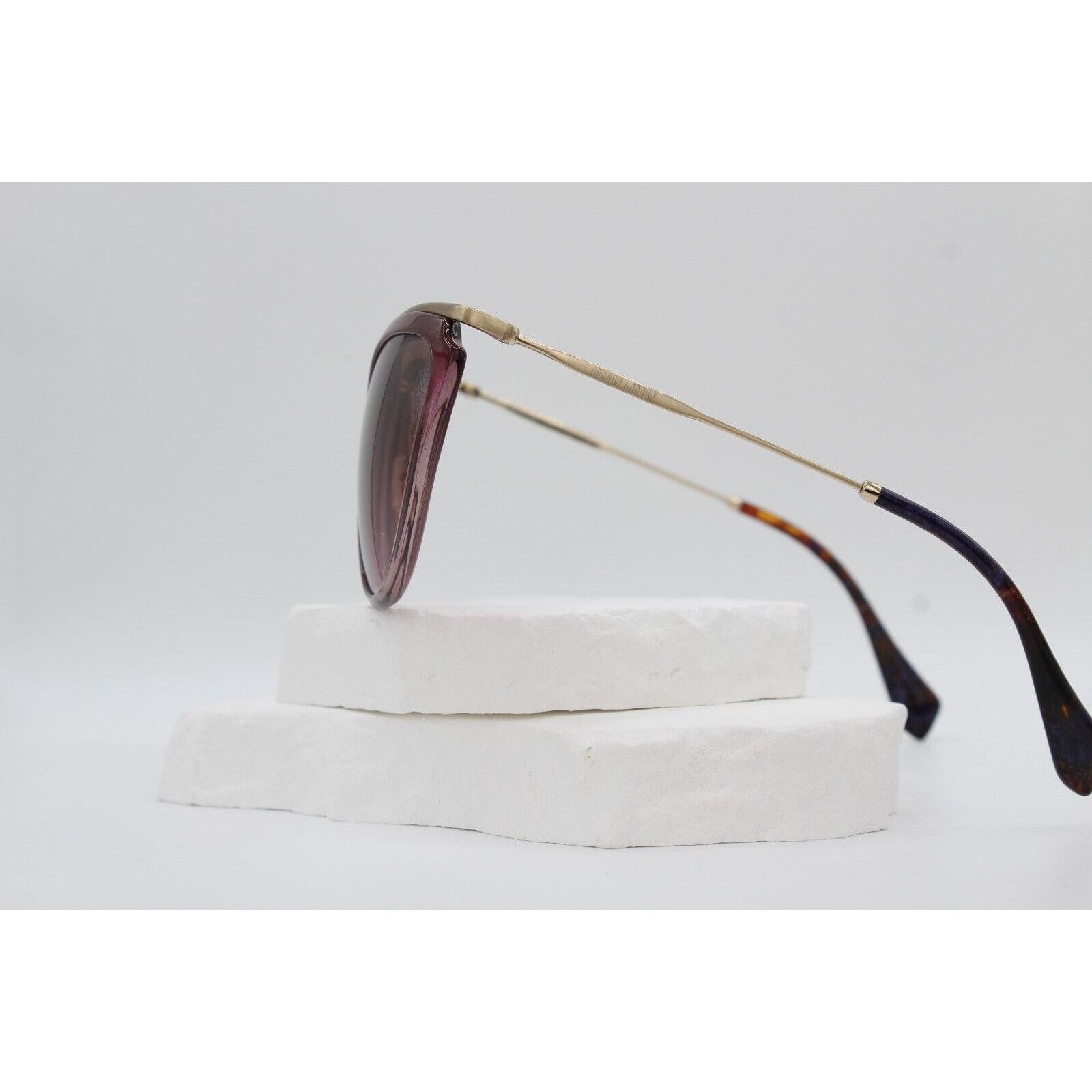 Miu Miu Miu Miu SMU 51P 2 Cat-Eye Sunglasses - Burgundy/Gold Size ONE SIZE - 3 Thumbnail