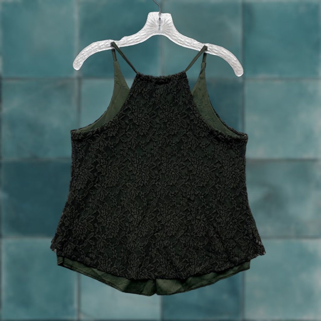 Vintage VINTAGE Y2K Top Fashion of New York Grunge Lace Sleeveless Green L Women Top Regular Adult Womens Size L / US 10 / IT 46 - 1 Thumbnail