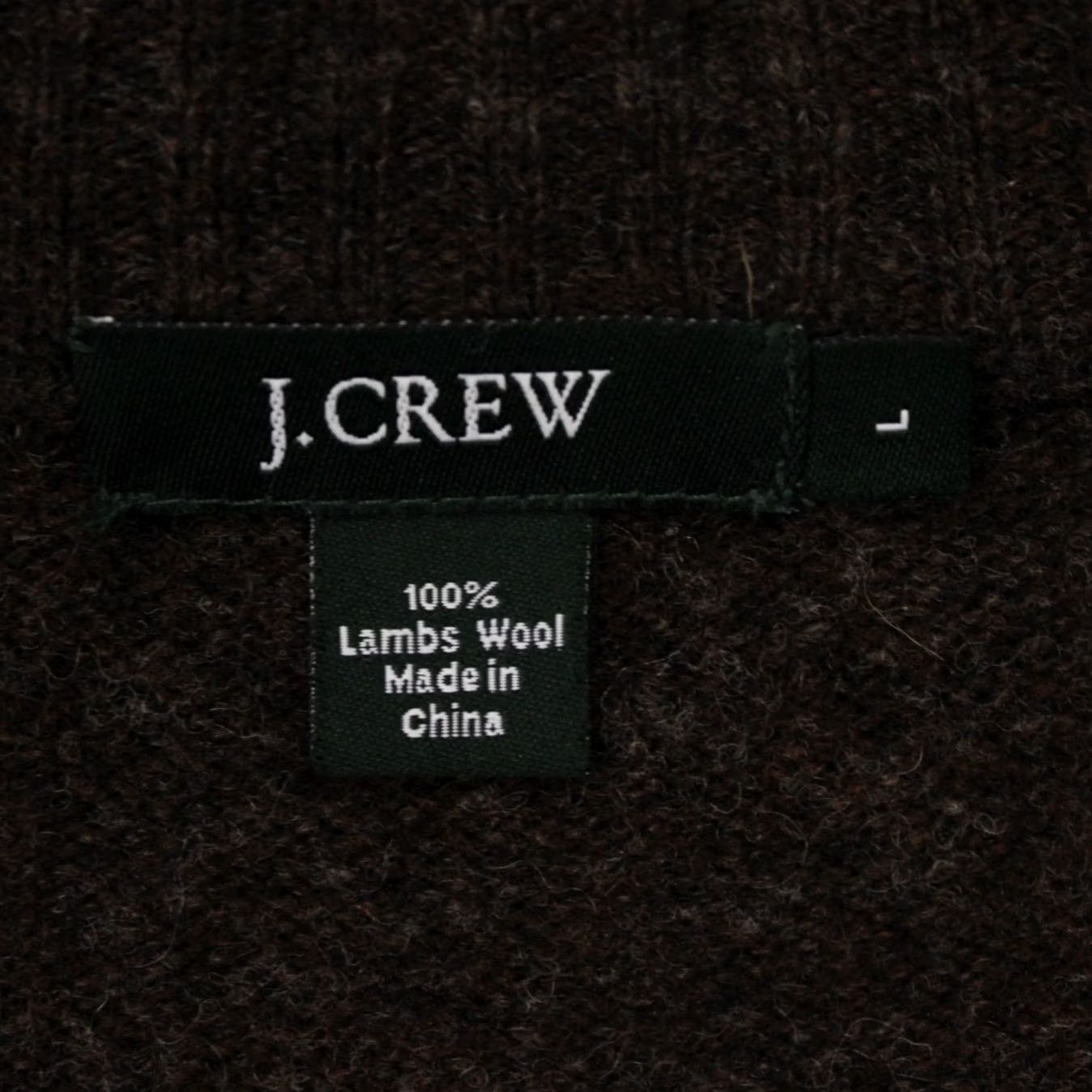 J.Crew J. Crew Sweater Mens Large Brown/Tan Argyle Lambswool Full Zip L/S Sweatshirt Hoodie Size US L / EU 52-54 / 3 - 7 Thumbnail