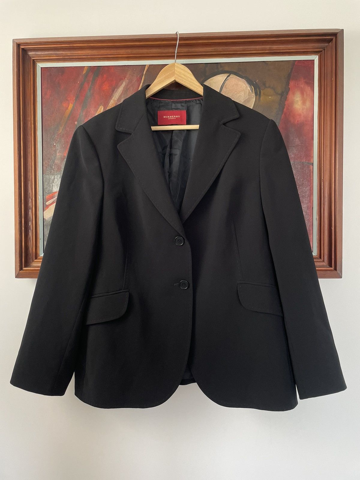 image of Burberry London Black Luxury Designer Women Blazer Highend (Size 2XL)