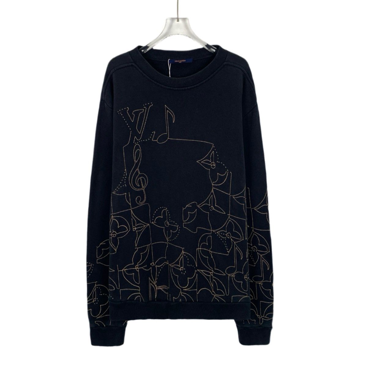 Louis Vuitton Louis Vuitton Black Logo Musical Note Knit Sweater K26WX Size US XXL / EU 58 / 5 - 1 Thumbnail