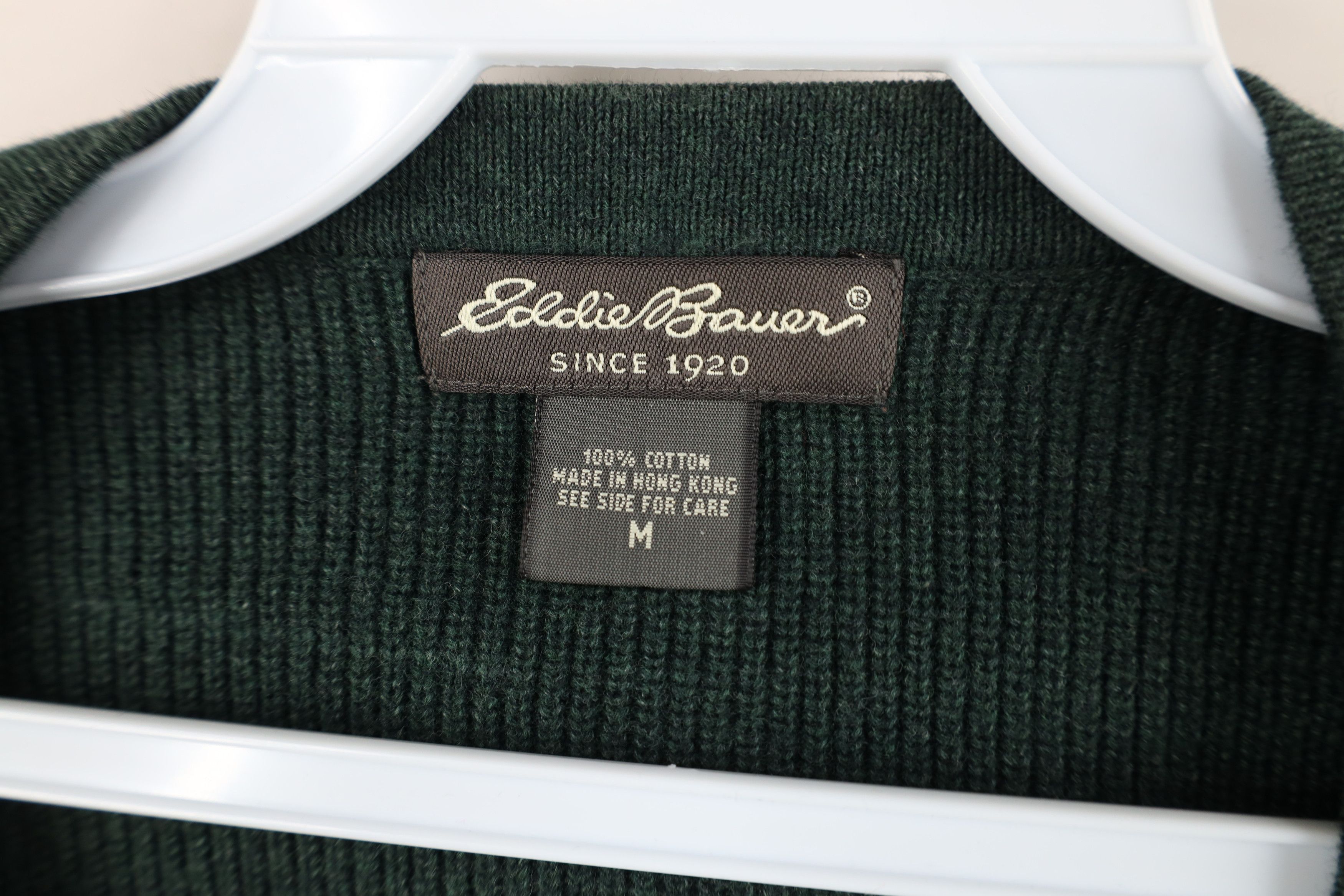 Eddie Bauer Vintage 90s Y2K Eddie Bauer Ribbed Knit Sweater Vest Green Size US M / EU 48-50 / 2 - 6 Thumbnail