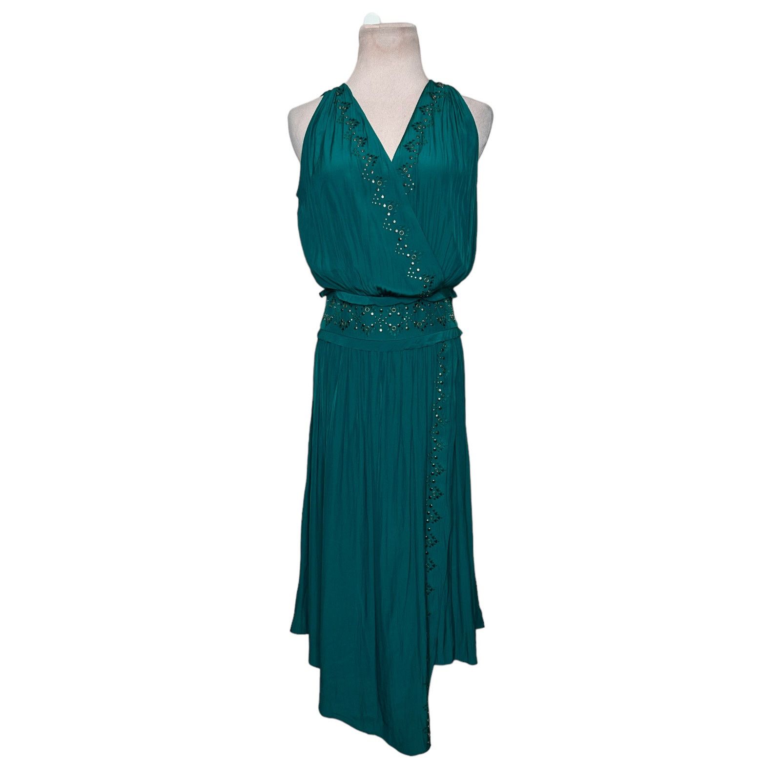Ramy Brook Ramy Brook emerald embellished draped cocktail dress size XS Size XS / US 0-2 / IT 36-38 - 13 Thumbnail