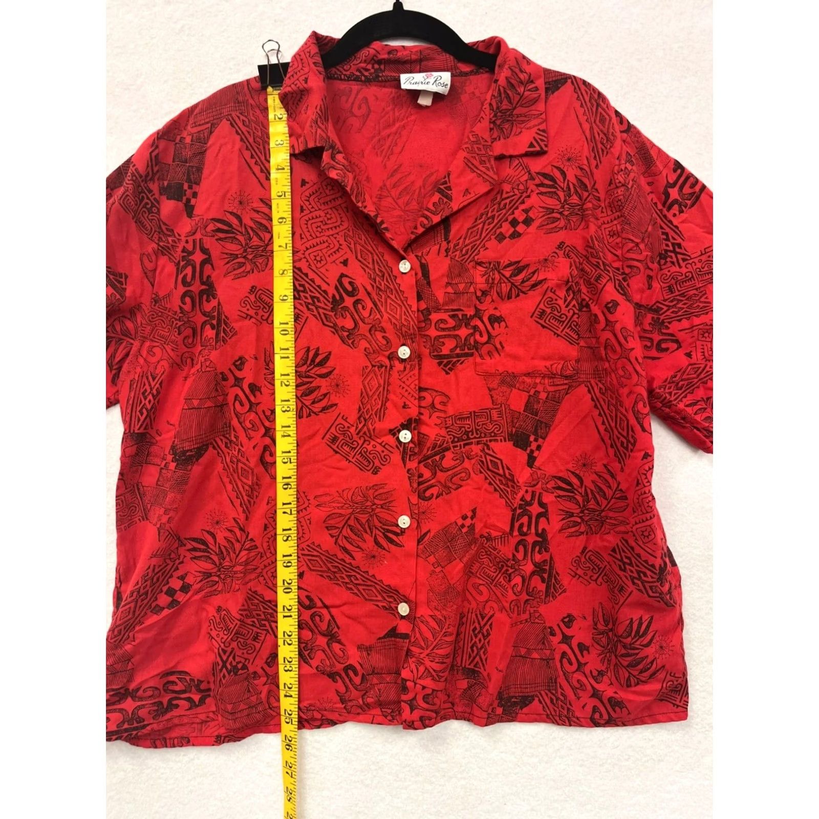 Vintage Vintage Prairie Rose Red Hawaiian Button-Up Shirt #2914 - Womens Small Size US S / EU 44-46 / 1 - 5 Thumbnail