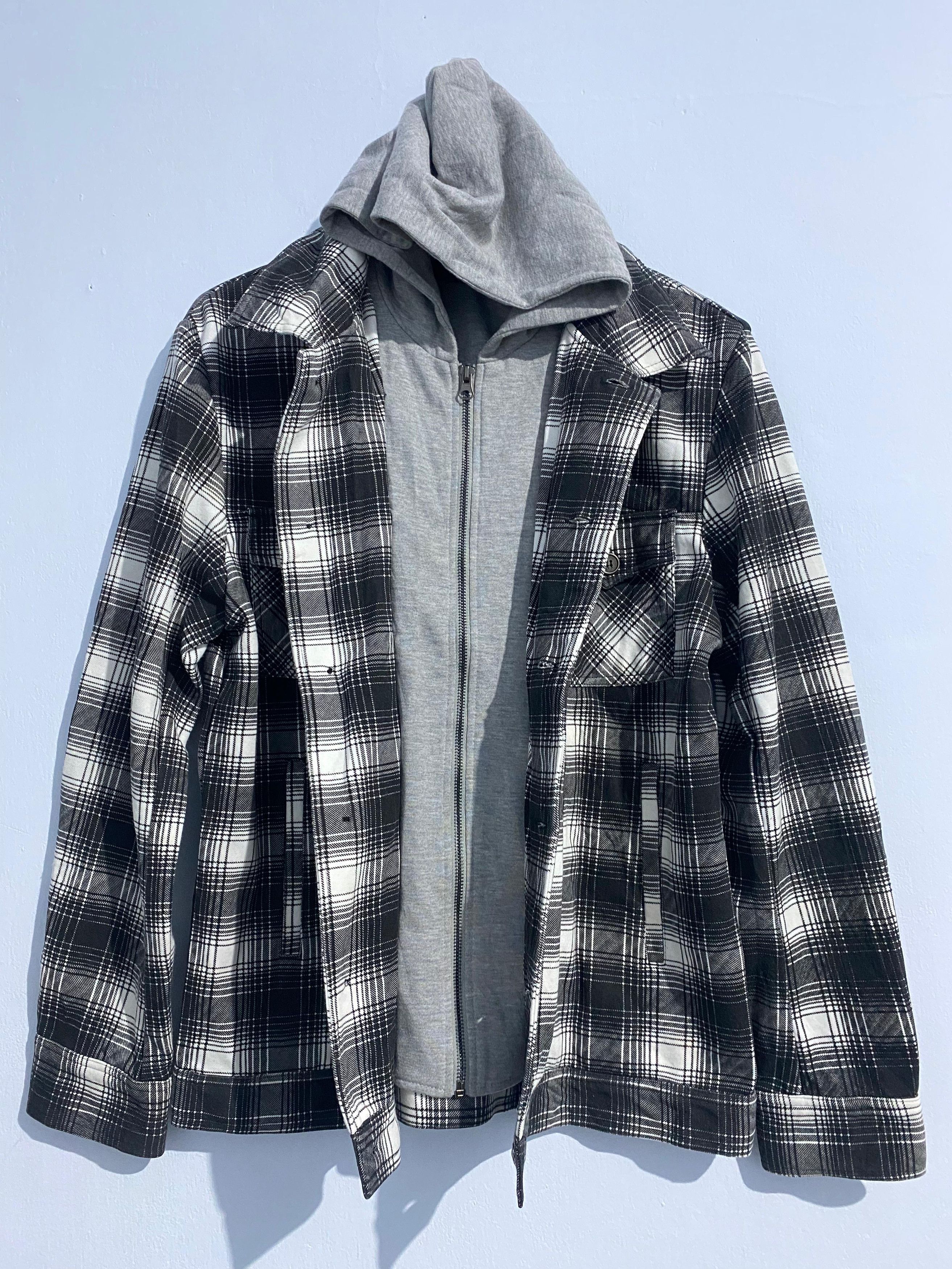Japanese Brand Veterano double layer zipp hoodie plaid Size US L / EU 52-54 / 3 - 3 Thumbnail