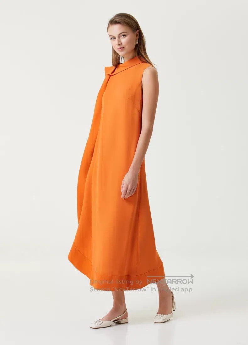 Valentino Valentino Orange silk ruffled long dress Size S / US 4 / IT 40 - 1 Thumbnail