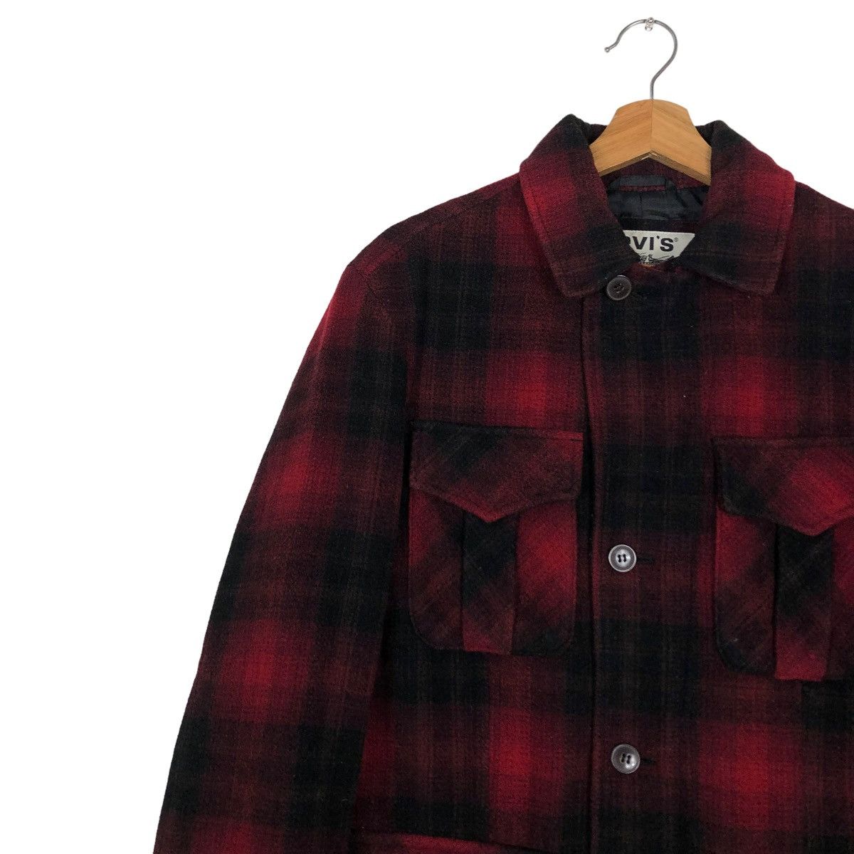 Japanese Brand 🔥VINTAGE LEVI FLANNEL WOOL JACKET TARTAN DESIGN PUNK STYLE Size US M / EU 48-50 / 2 - 5 Thumbnail