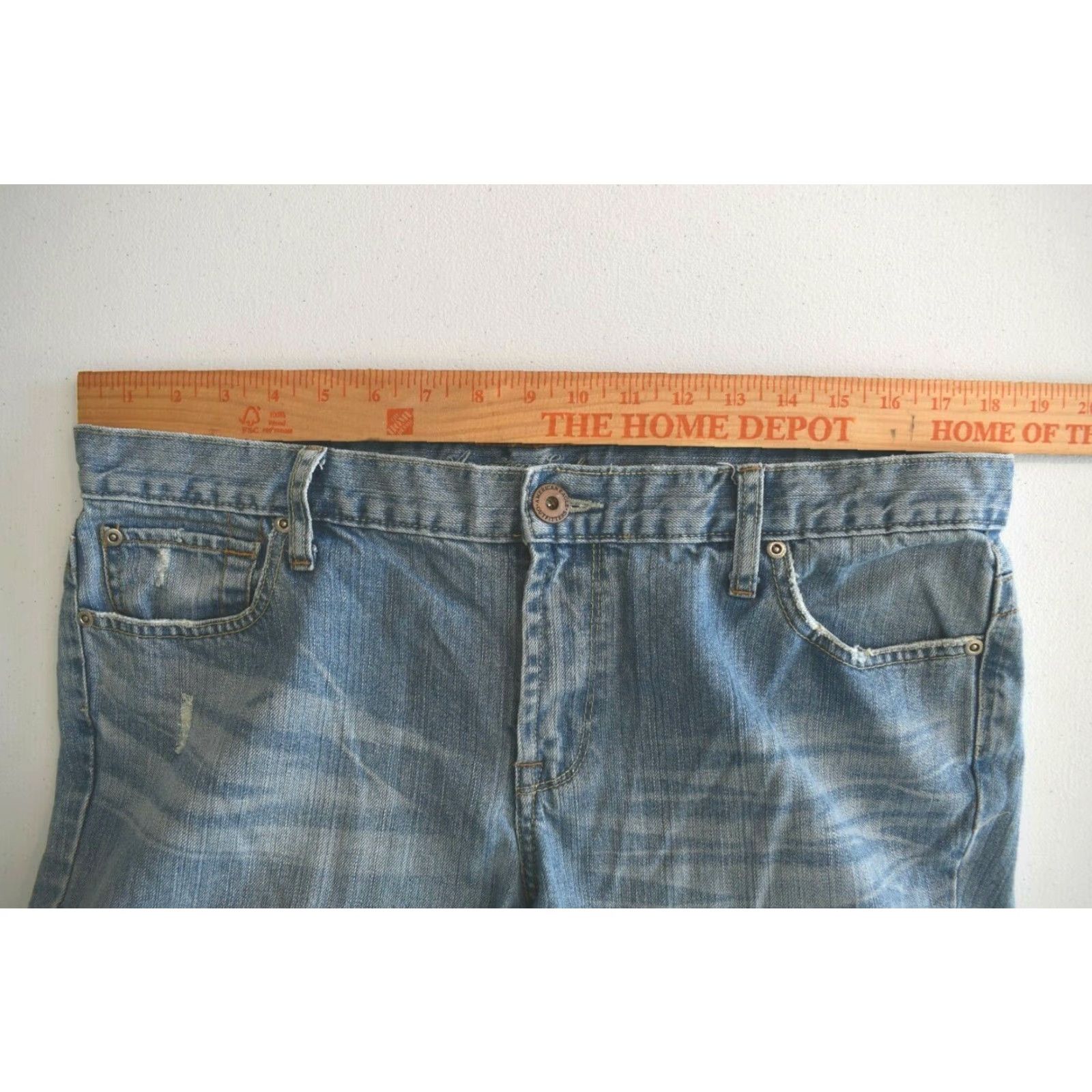 American Eagle Outfitters American Eagle Outfitters Jeans Womens Hipster Flare Distressed 37x30 Medium Wash Denim 100% Cotton Jeans Belt? Size 25" / US 0 / IT 36 - 6 Thumbnail
