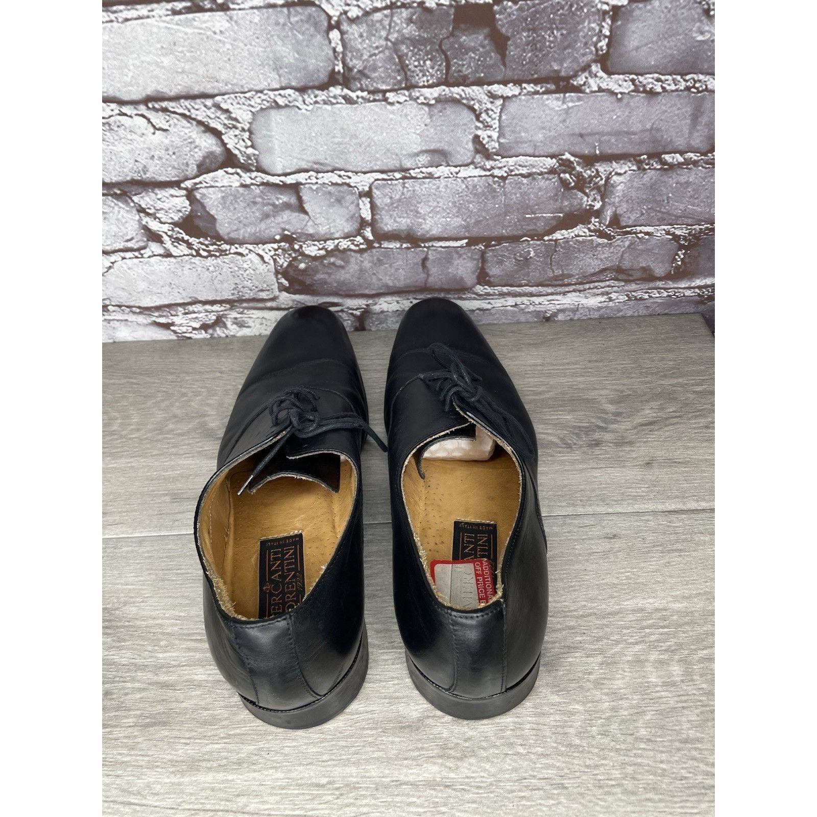 Mercanti Fiorentini Mercanti Fiorentini Black Leather Derby Lace Up Dress Shoes Size US 10 / EU 43 - 6 Thumbnail