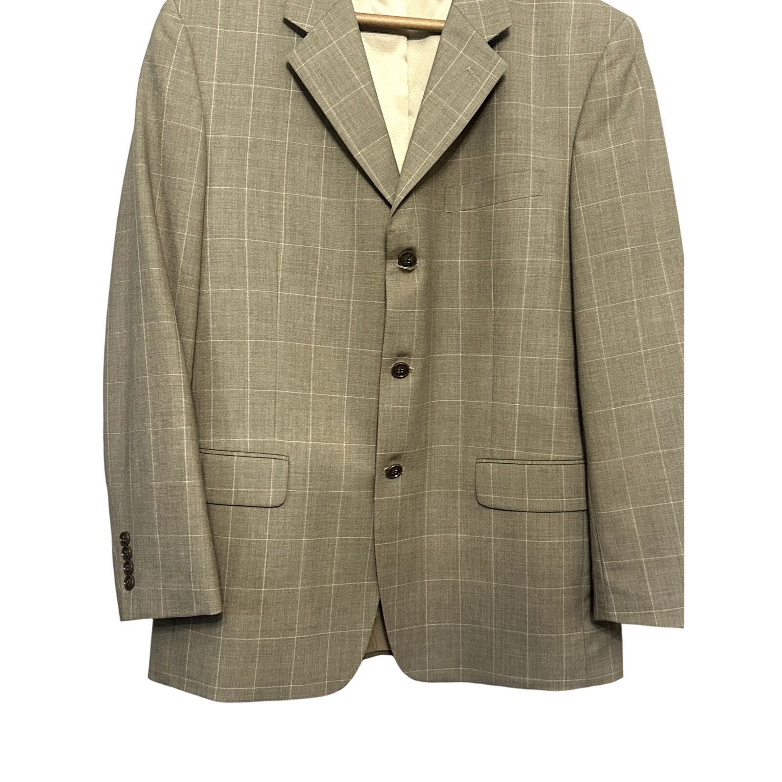Evan Picone Evan Picone Suit Coat Window Pane Long Sleeves Brown M 44R Size 44R - 3 Thumbnail