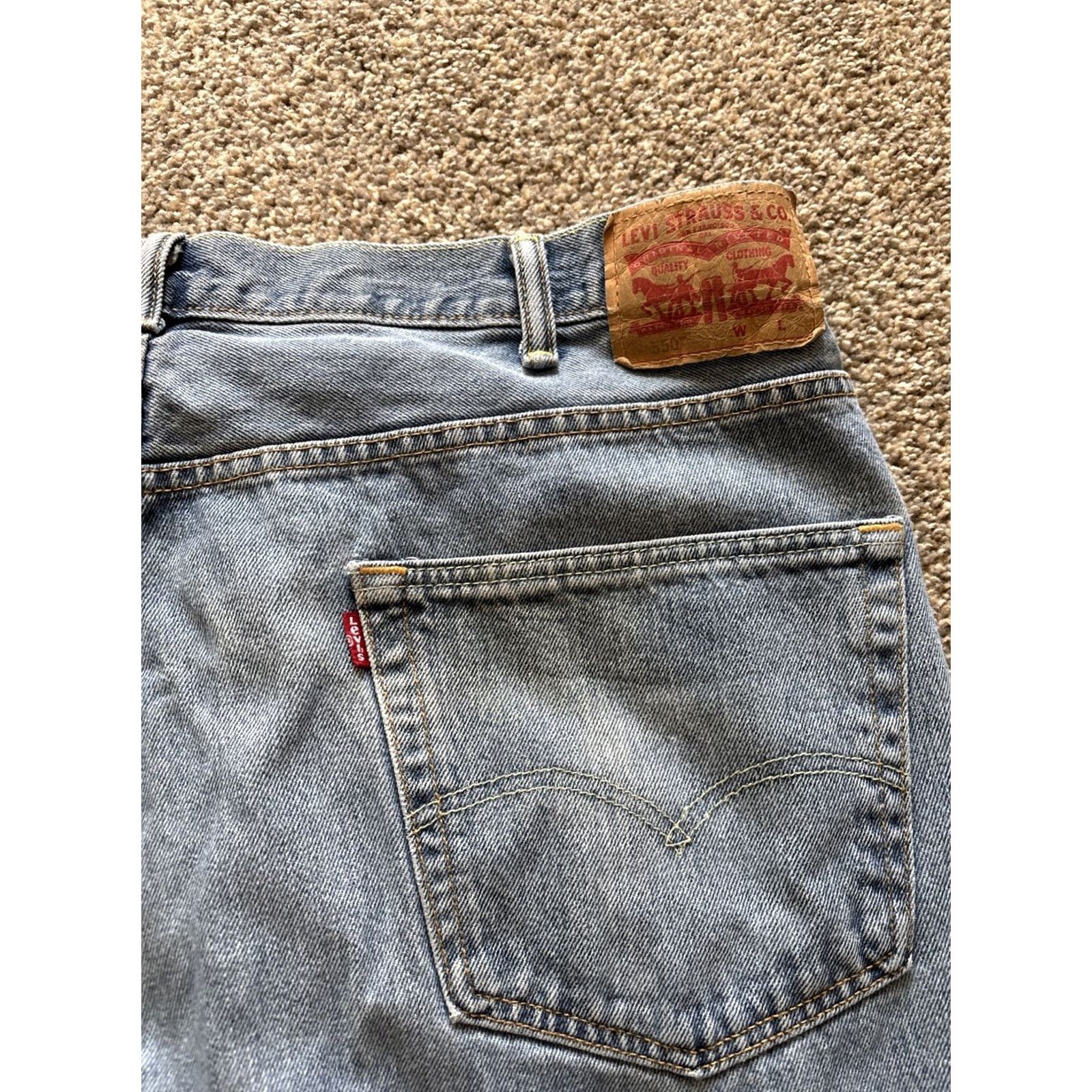 Levi's VINTAGE Levi's 550 Jeans Regular 46X34 5-Pocket Denim Blue Mens Straight Relaxed Cotton 550 Model Levi's 500 Series Worldwide Shipping Size US 30 / EU 46 - 5 Thumbnail