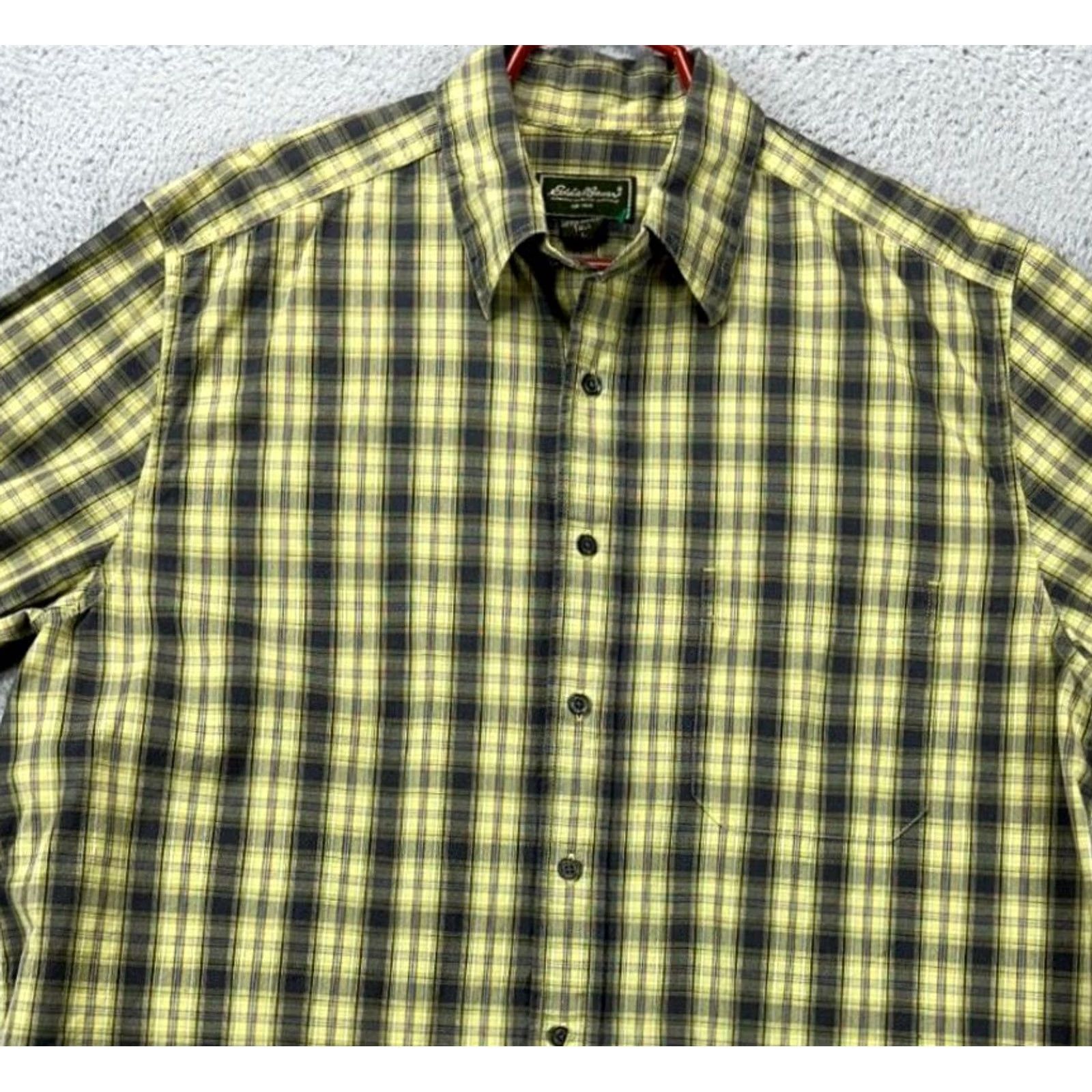 Eddie Bauer Eddie Bauer Button Up Shirt Mens Large Tall Yellow Plaid Long Sleeve Pocket Button Up Regular Fit Size US L / EU 52-54 / 3 - 2 Thumbnail