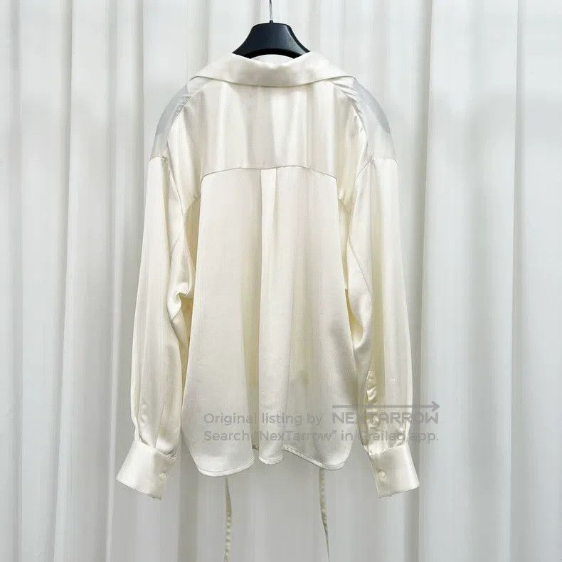 Loewe Loewe Ice thread embroidery logo acetate satin shirt Size XXS / US 00 / IT 34 - 2 Thumbnail