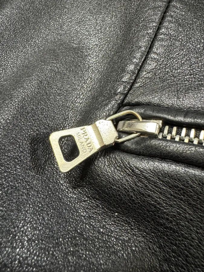 Prada FW1999 Prada Biker Padded Black Leather Jacket Size S / US 4 / IT 40 - 6 Thumbnail