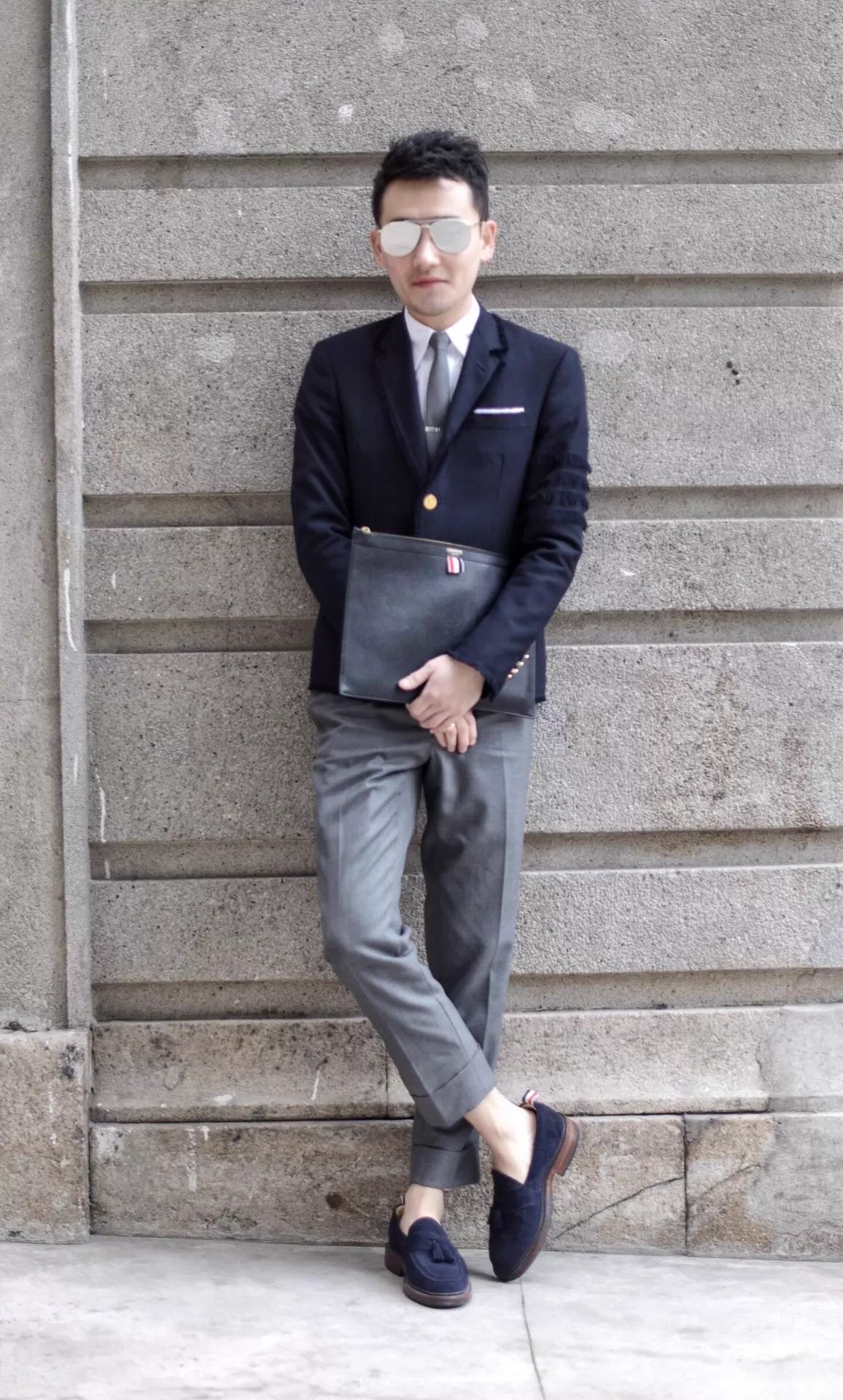 Thom Browne Thom Browne Mid-Gray Slim Wool Trousers Size 0 Size US 28 / EU 44 - 6 Thumbnail