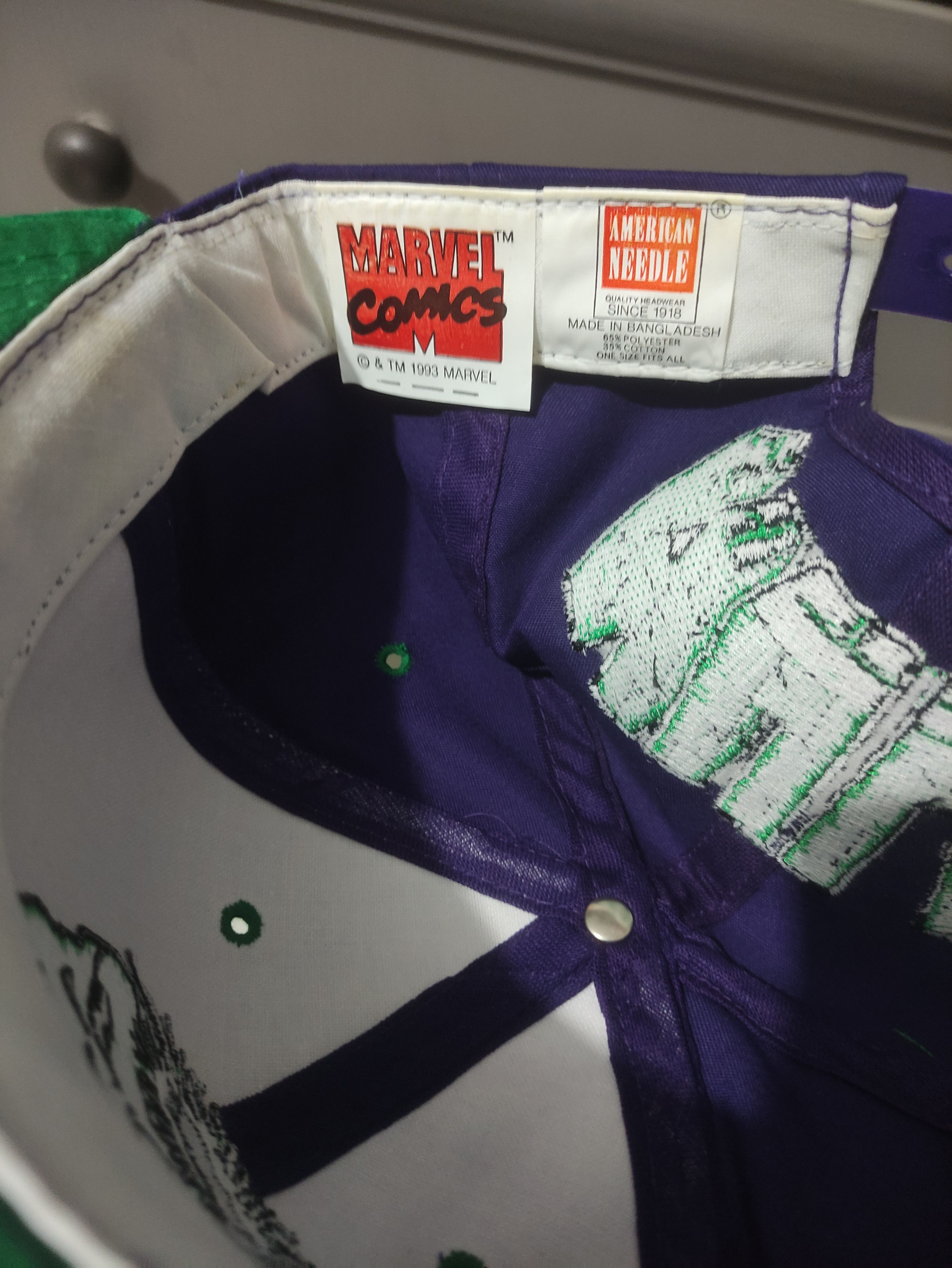 Marvel Comics 90s Vintage Hulk Blockhead American Needle Marvel Comics Size ONE SIZE - 3 Thumbnail