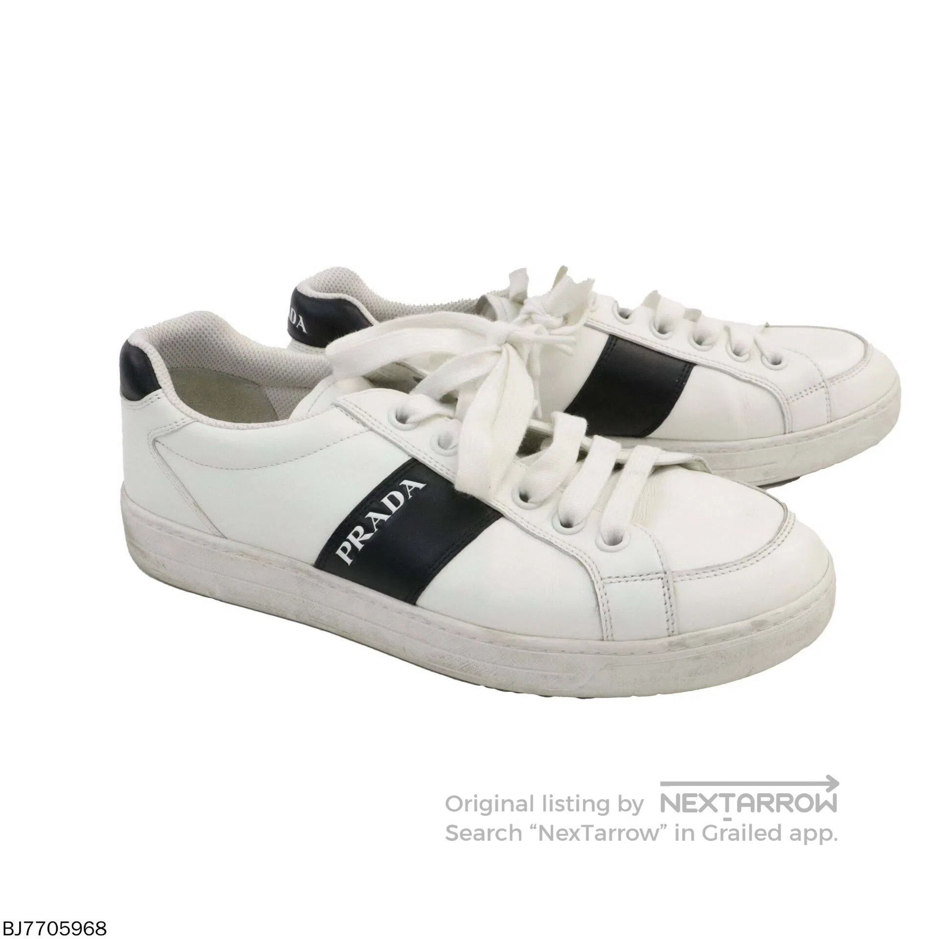 Prada prada logo leather low-top sneakers 6½. Size US 6.5 / EU 39-40 - 1 Thumbnail
