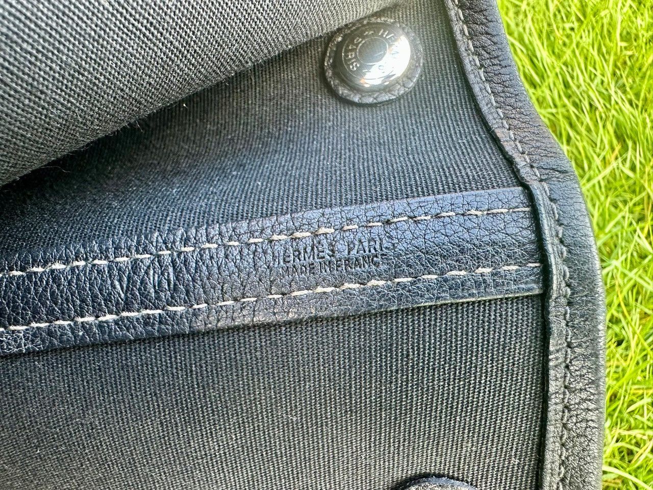 Hermes Authentic Hermes Garden File MM Black Toile Officier Leather Size ONE SIZE - 8 Thumbnail