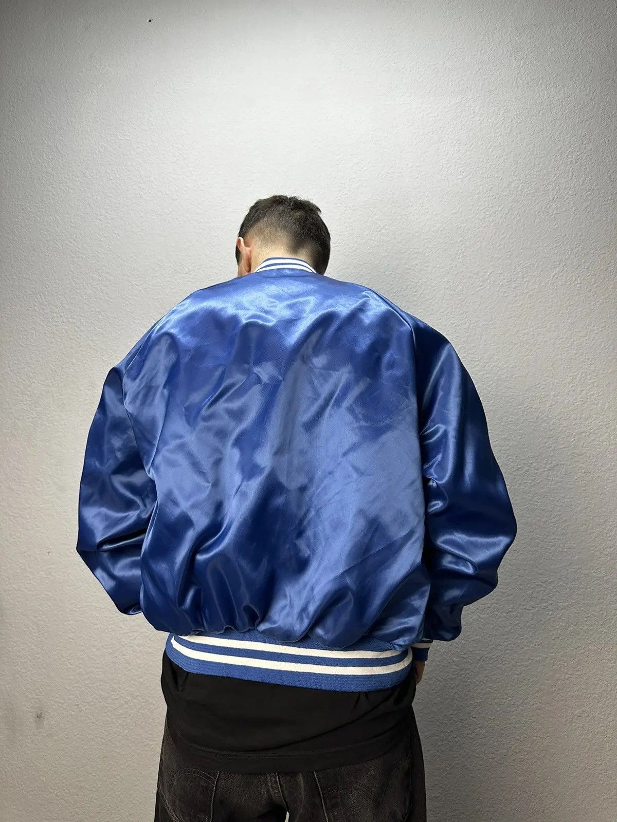 Chalk Line Vintage Chalk Line nylon bomber Y2K Blue Satin Bomber Jacket Size US M / EU 48-50 / 2 - 9 Thumbnail